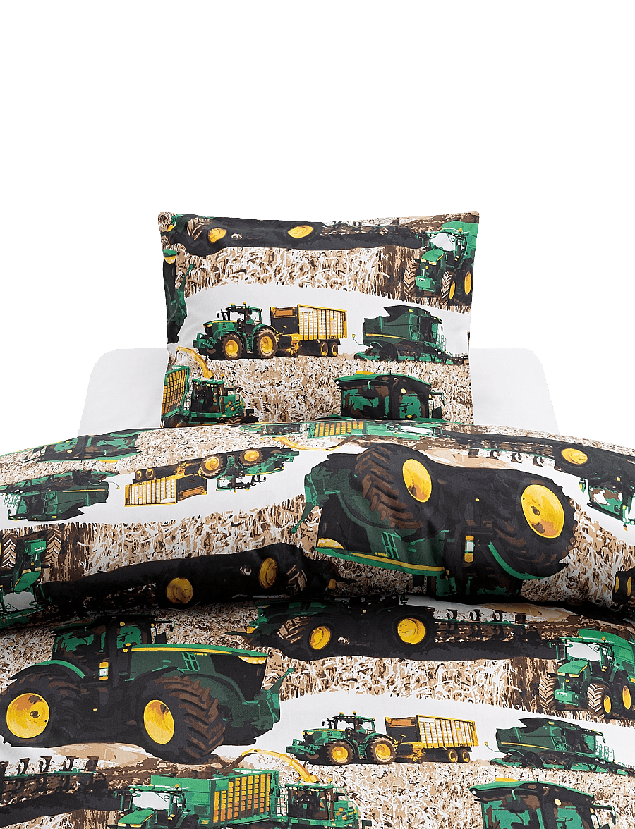 Borganäs of Sweden - 2-Dels Set Skördetröska Grön - bed sets - green - 0