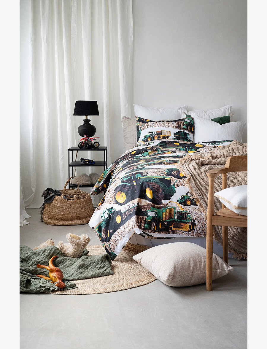 Borganäs of Sweden - 2-Dels Set Skördetröska Grön - bed sets - green - 1