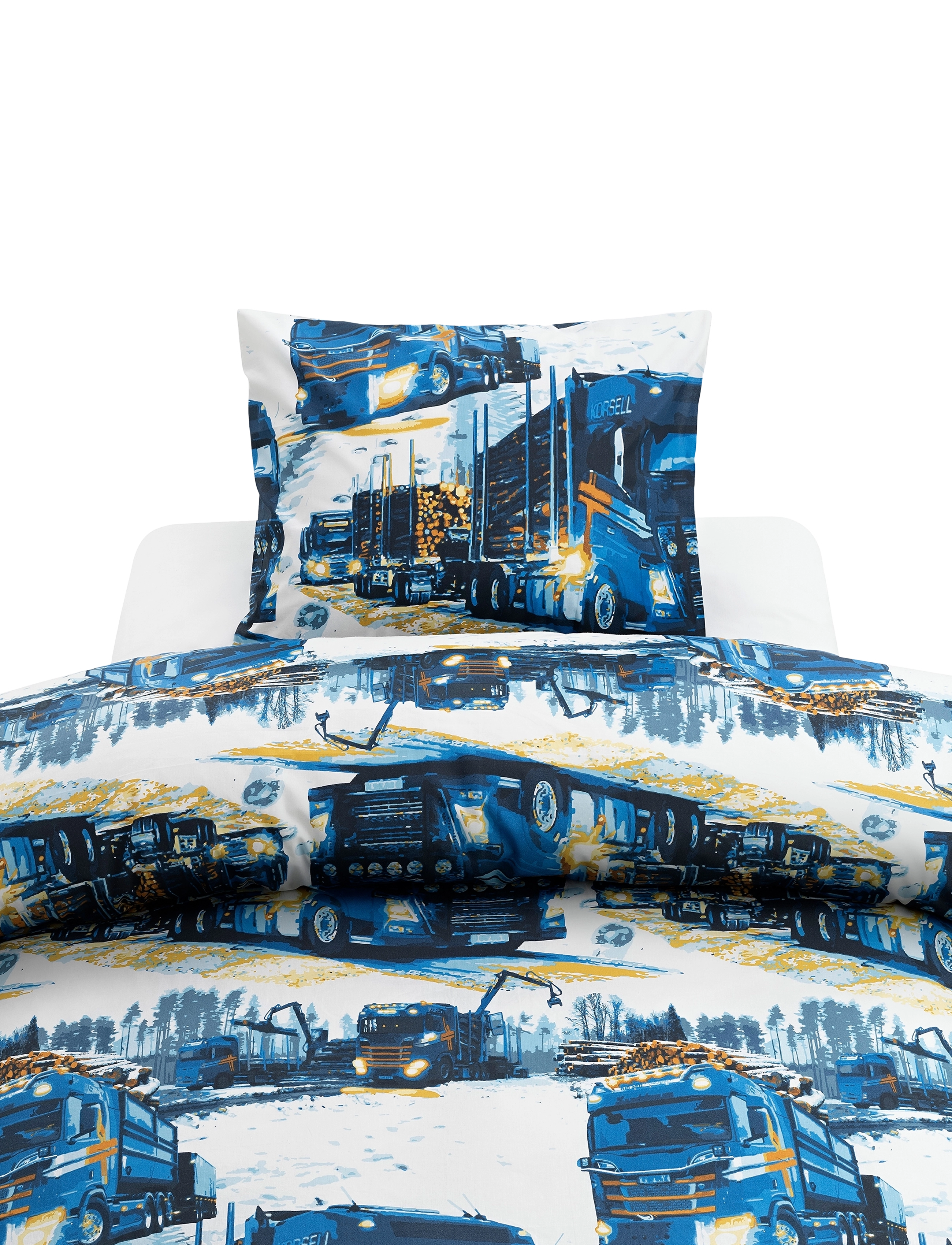 Borganäs of Sweden - 2-Dels Set Lastbilar Marinblå - bedsets - navy - 0