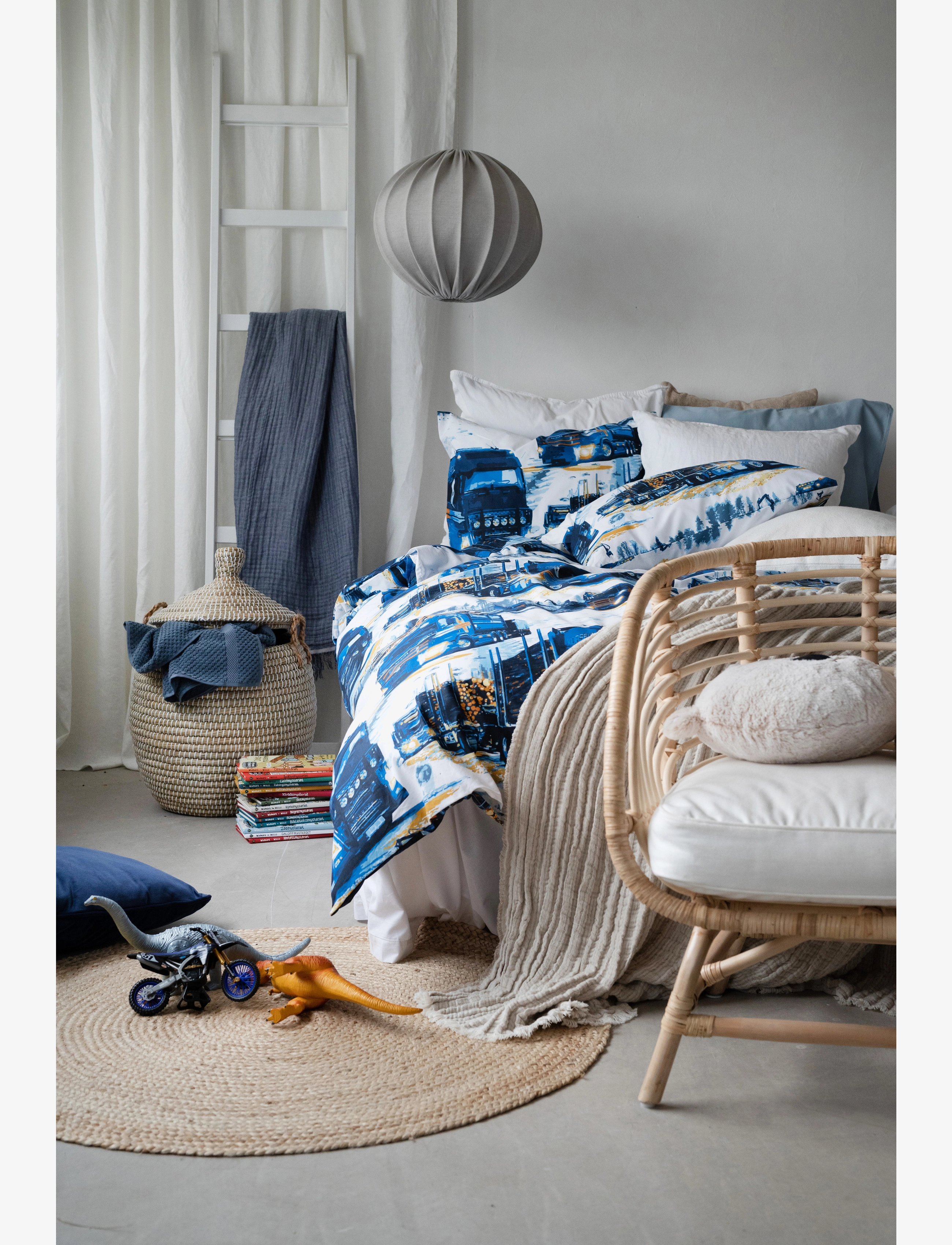 Borganäs of Sweden - 2-Dels Set Lastbilar Marinblå - bedsets - navy - 1