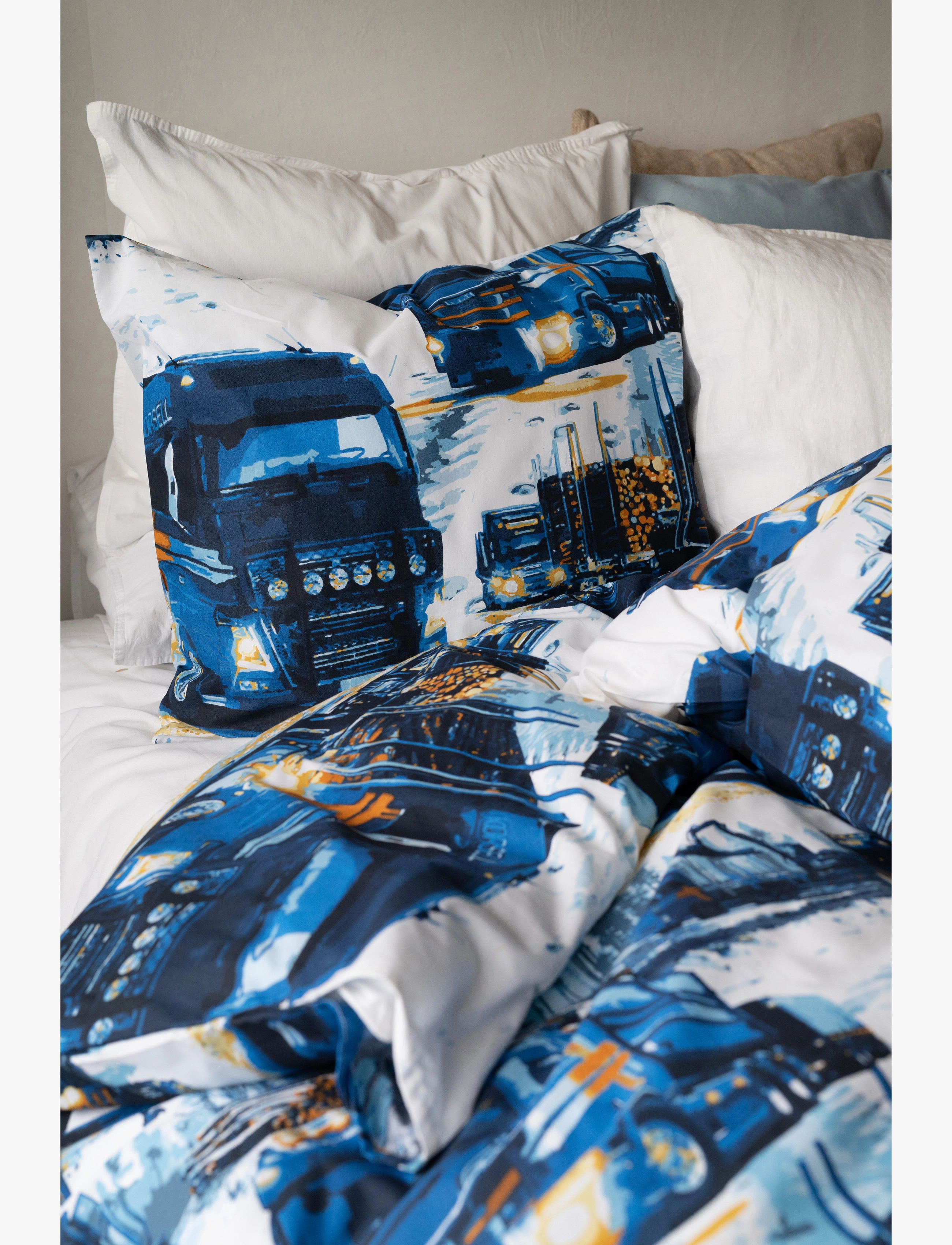 Borganäs of Sweden - 2-Dels Set Lastbilar Marinblå - bedsets - navy - 2