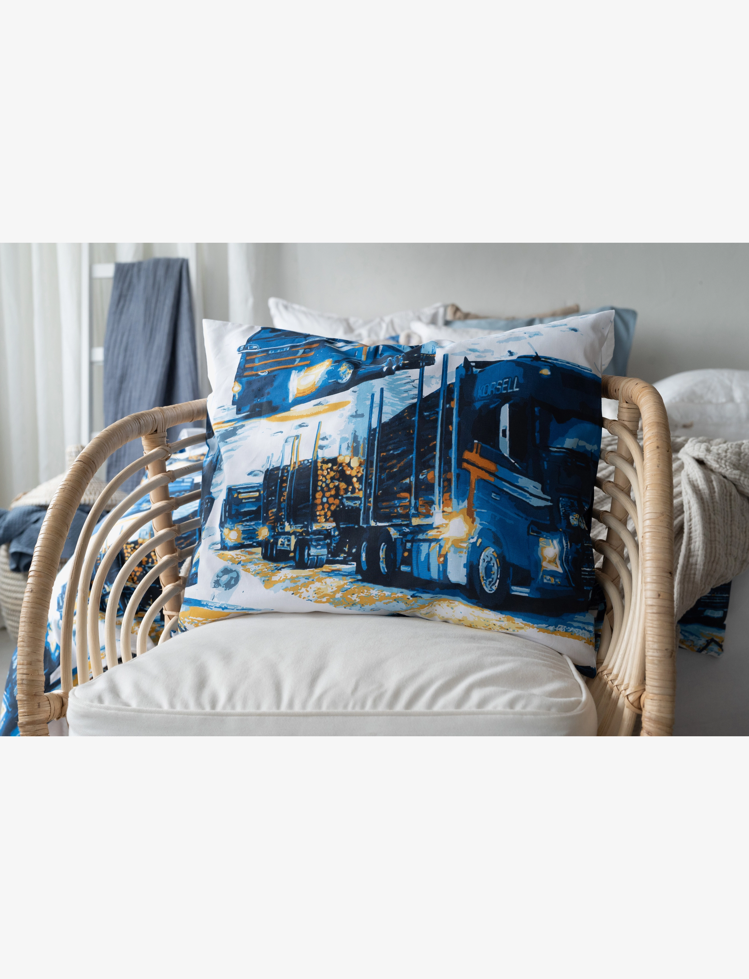 Borganäs of Sweden - 2-Dels Set Lastbilar Marinblå - bedsets - navy - 3