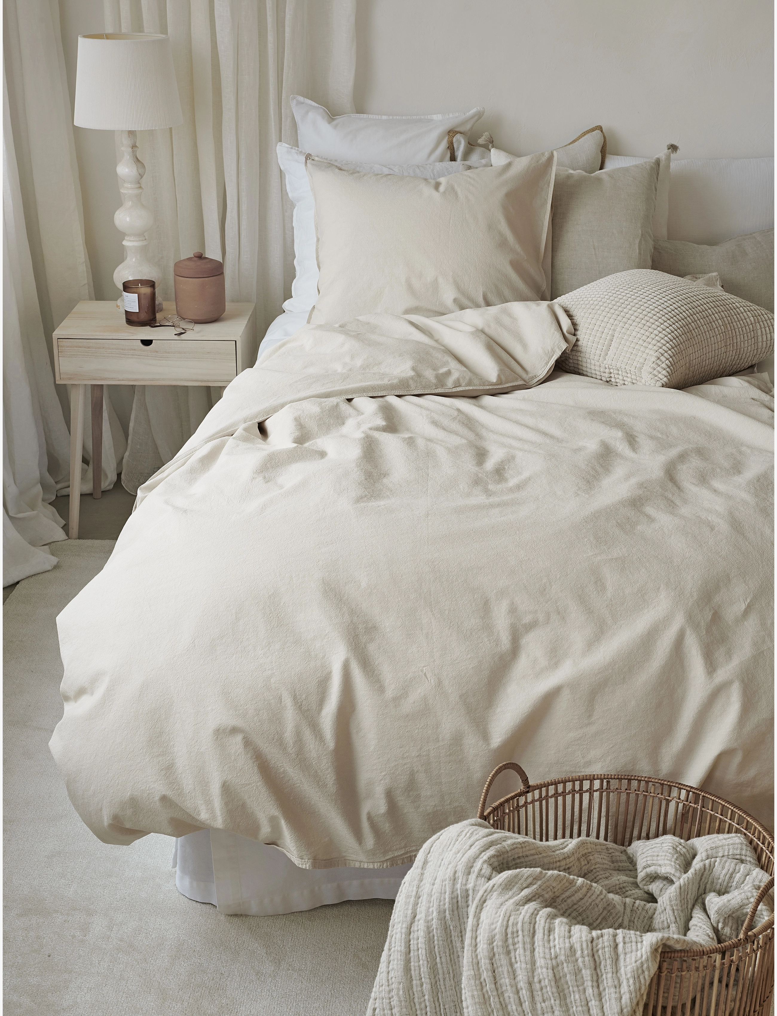 Borganäs of Sweden - Duvet cover set Humble Blue - beige - 1