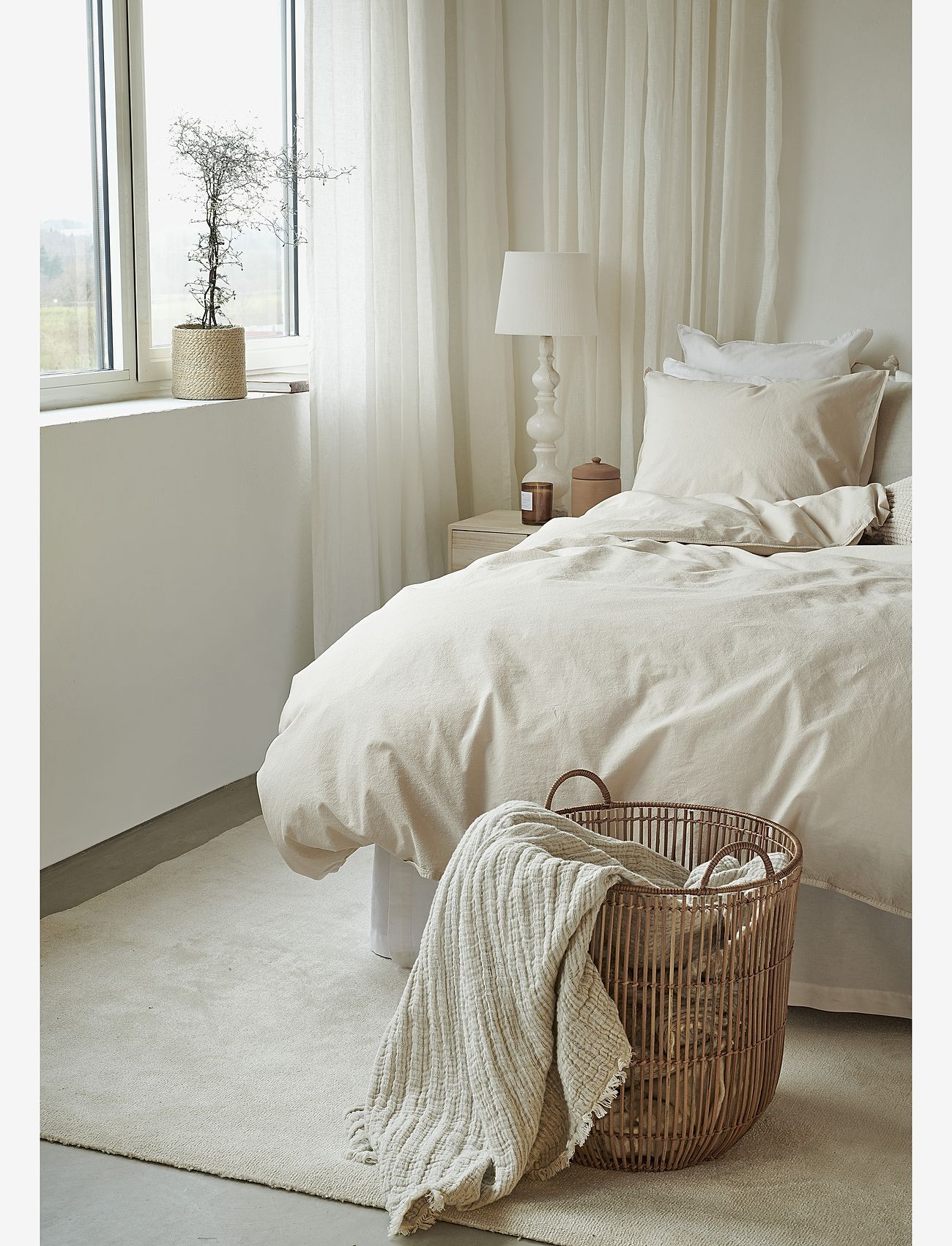 Borganäs of Sweden - Duvet cover set Humble Blue - beige - 2