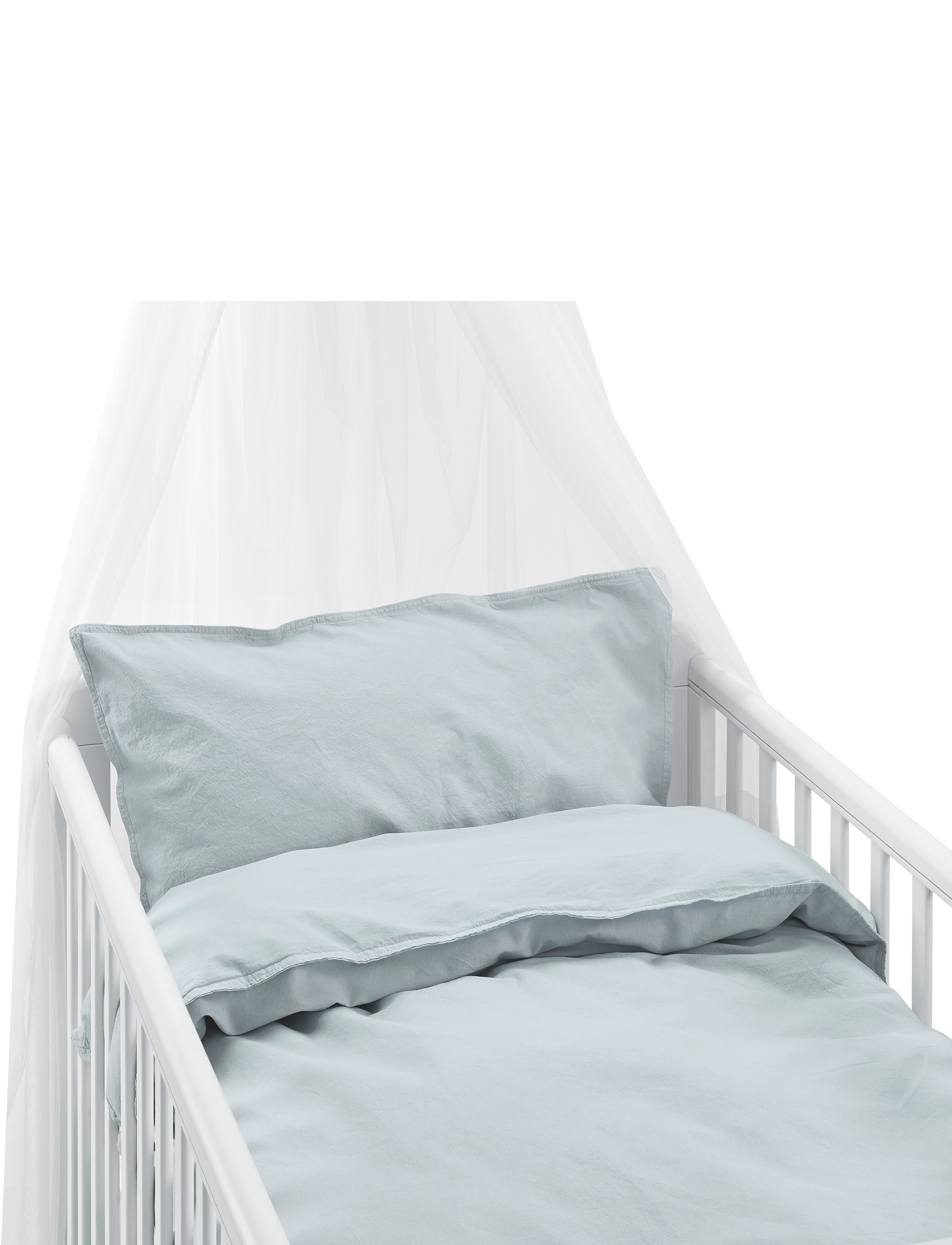 Borganäs of Sweden 2-Dels Set Humble Ljusblå Spjälsäng, 1ST 100X130 cm, Sleep Time, Blau - Bed Sets, Kinder