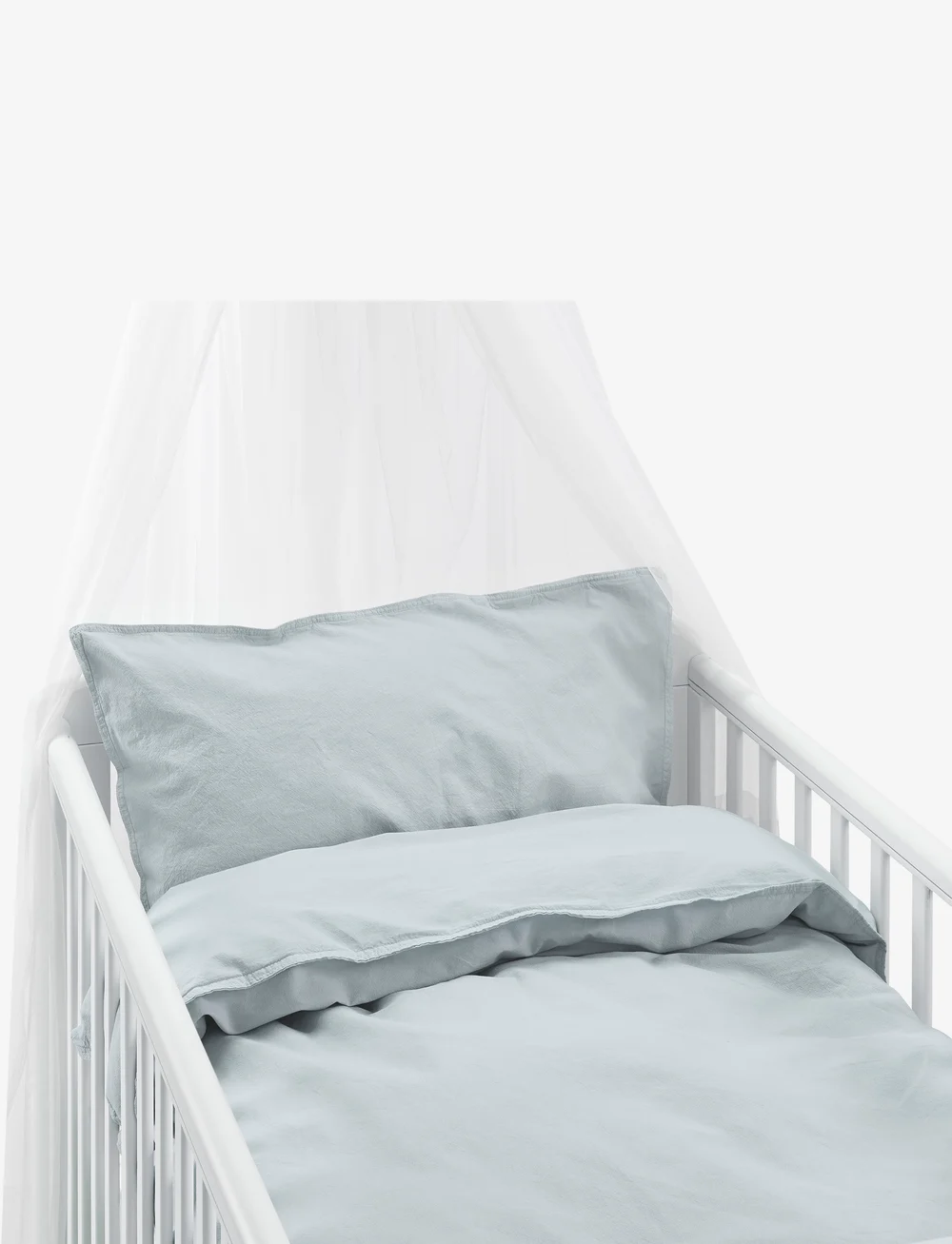 Borganäs of Sweden - 2-Dels Set Humble Ljusblå Spjälsäng - påslakanset - blue - 0