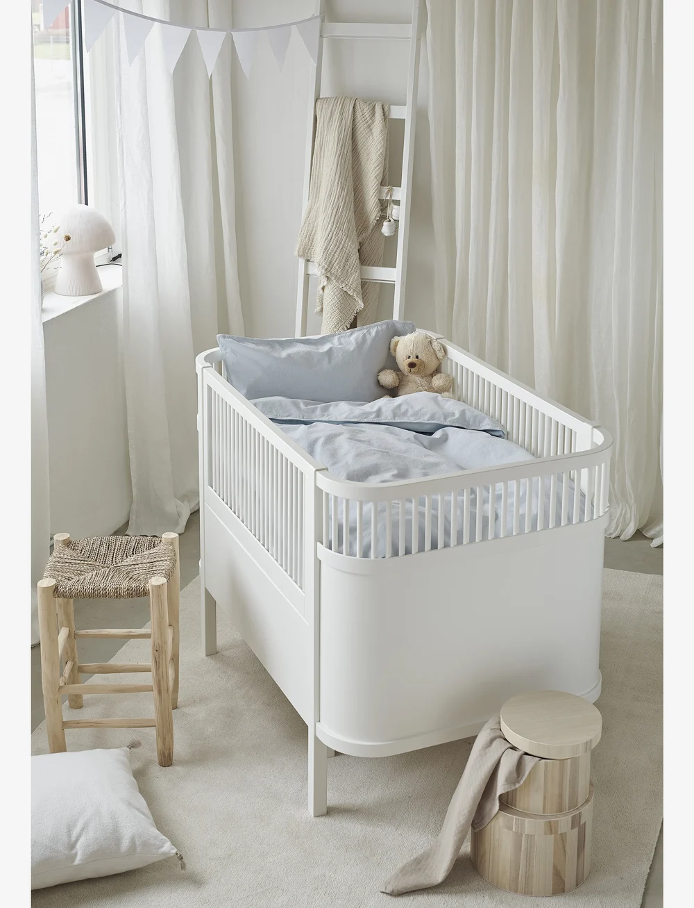 Borganäs of Sweden - 2-Dels Set Humble Ljusblå Spjälsäng - påslakanset - blue - 1