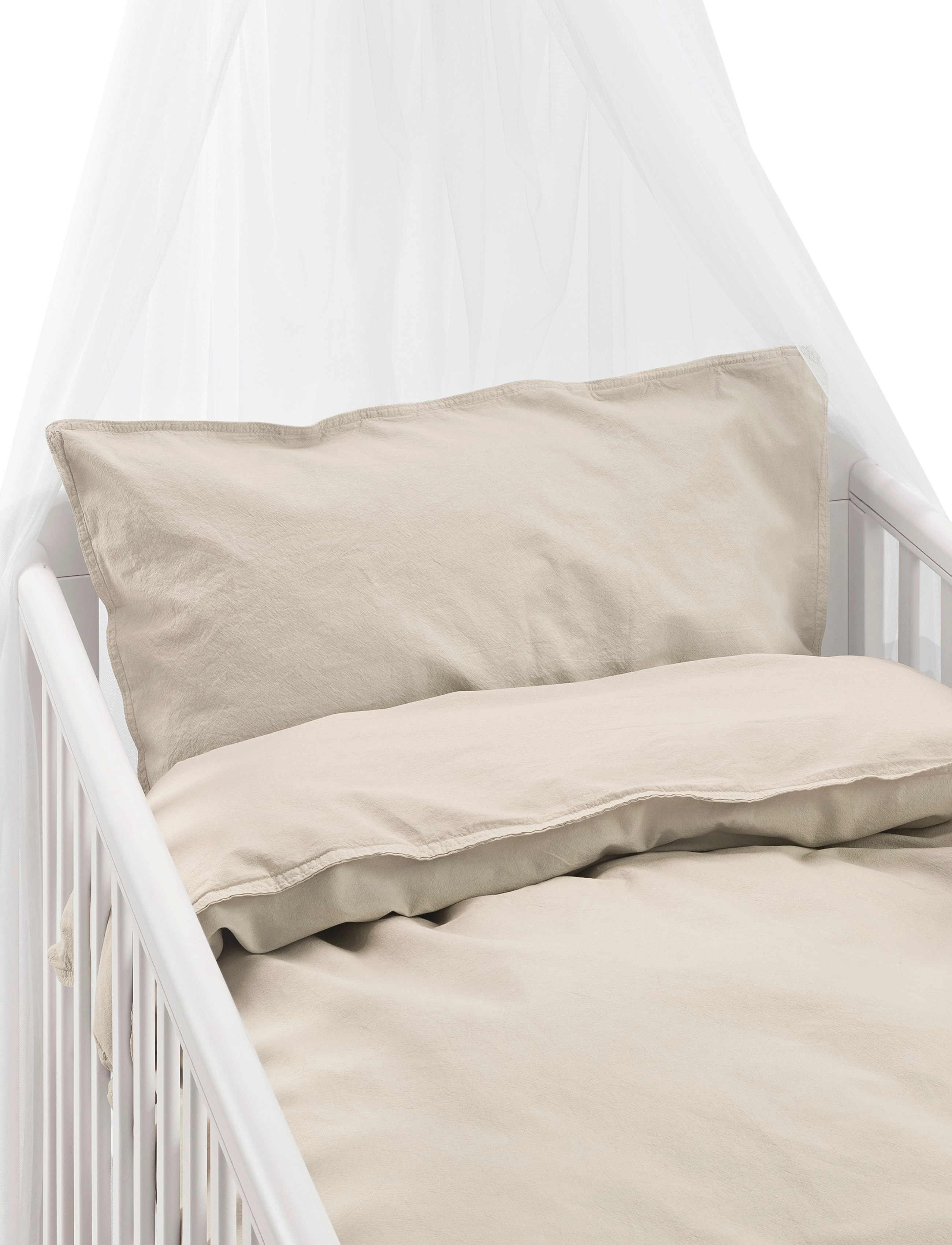 Borganäs of Sweden 2-Dels Set Humble Ljusblå Spjälsäng, 1ST 100X130 cm, Sleep Time, Beige - Bed Sets, Kinder