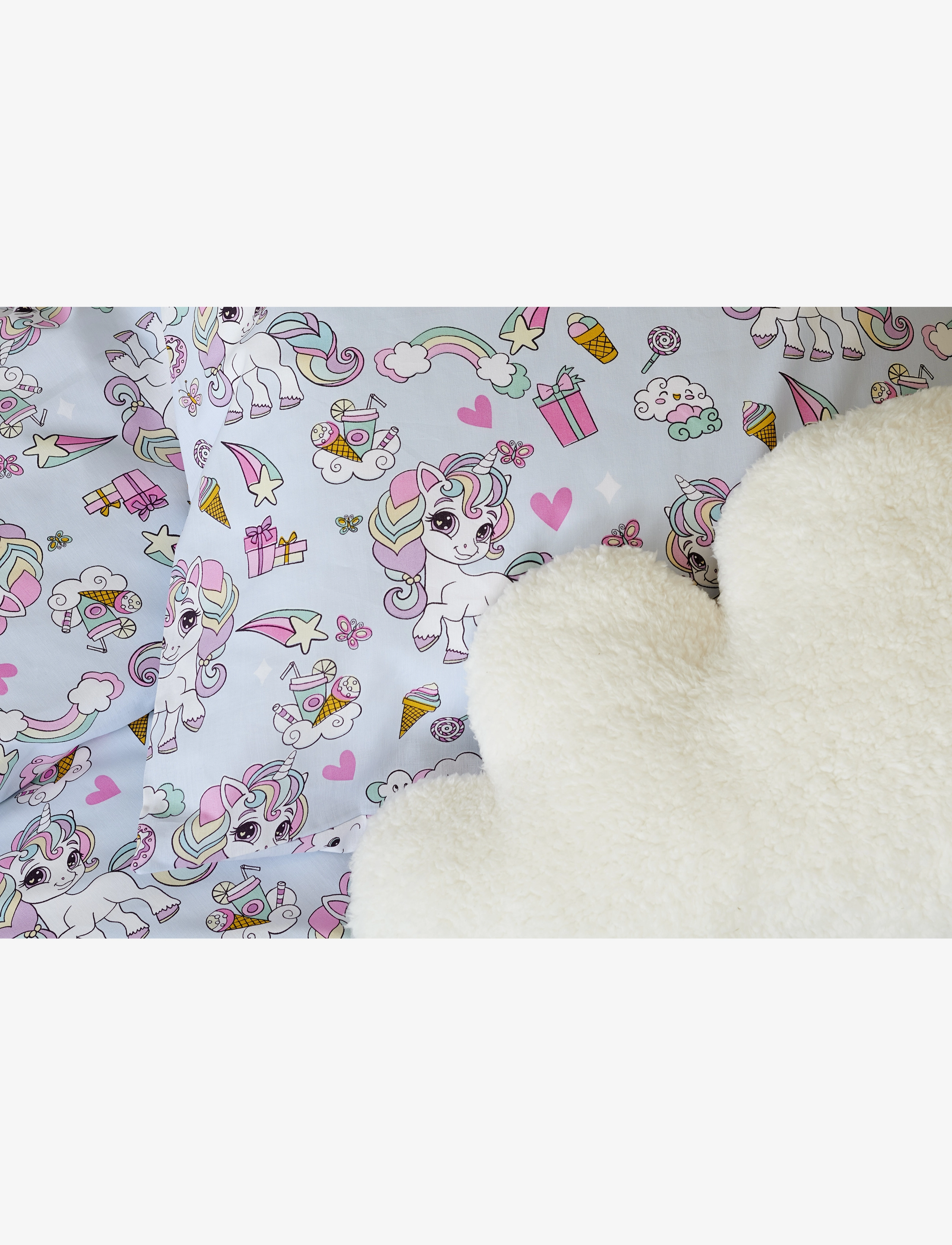 Borganäs of Sweden - Duvet cover set Unicorn Rosa - blue - 3