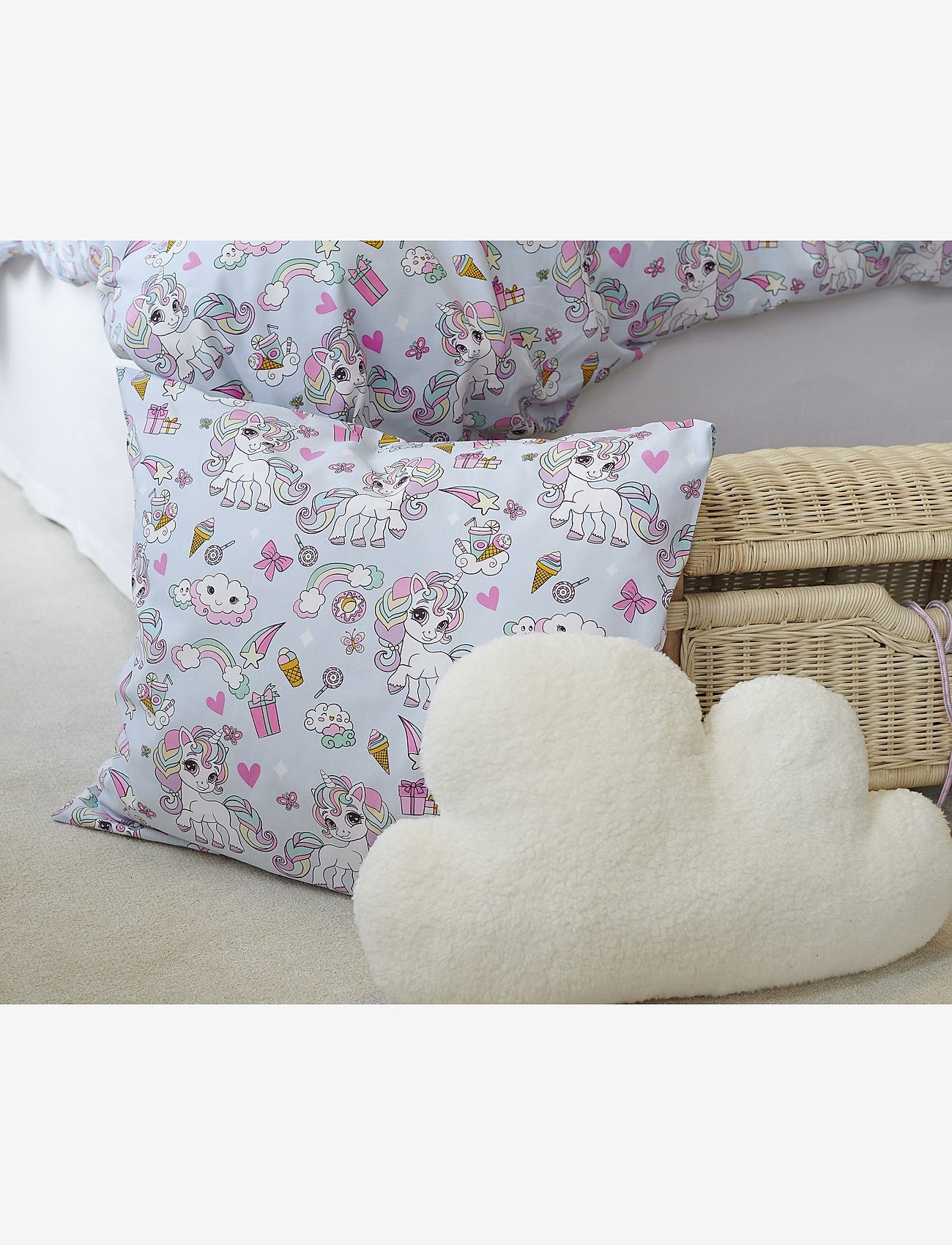Borganäs of Sweden - Duvet cover set Unicorn Rosa - blue - 4