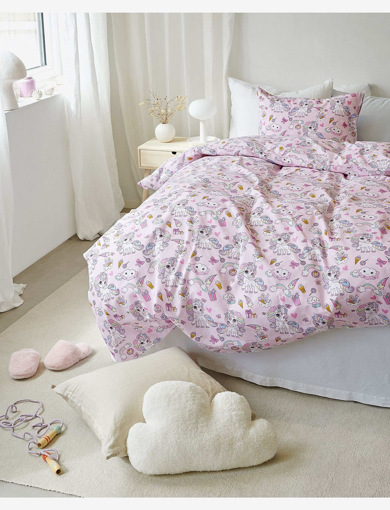 Borganäs of Sweden - Duvet cover set Unicorn Rosa - bedsets - pink - 1