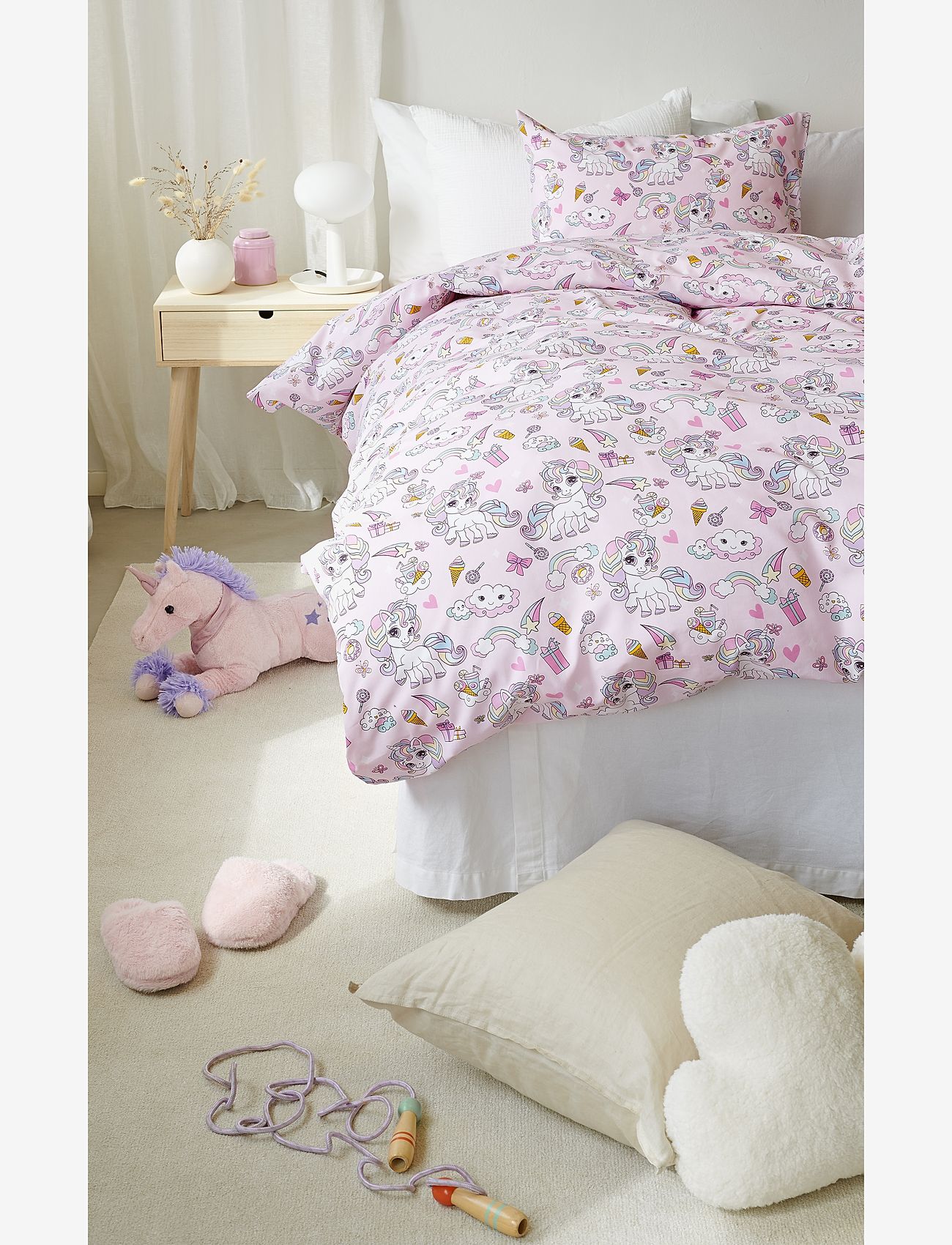 Borganäs of Sweden - Duvet cover set Unicorn Rosa - bedsets - pink - 2