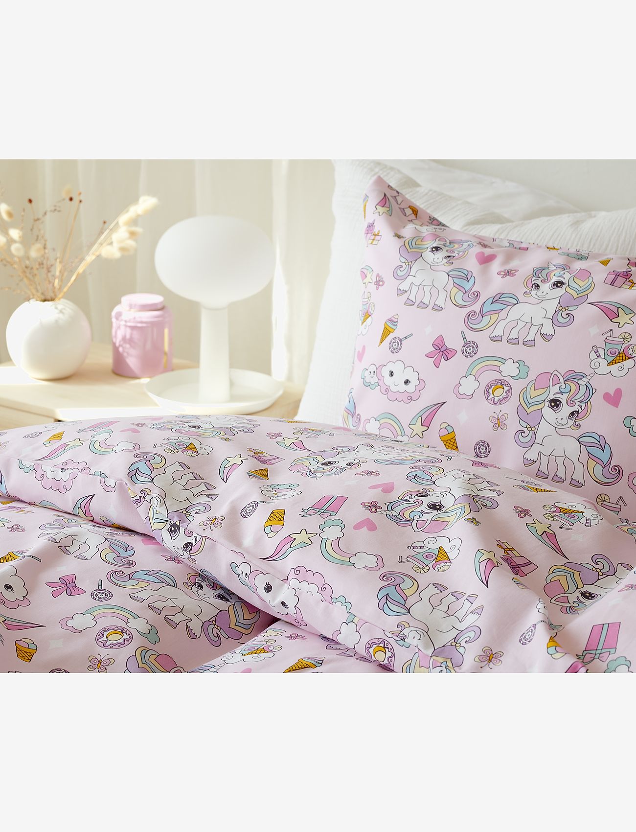 Borganäs of Sweden - Duvet cover set Unicorn Rosa - bedsets - pink - 3