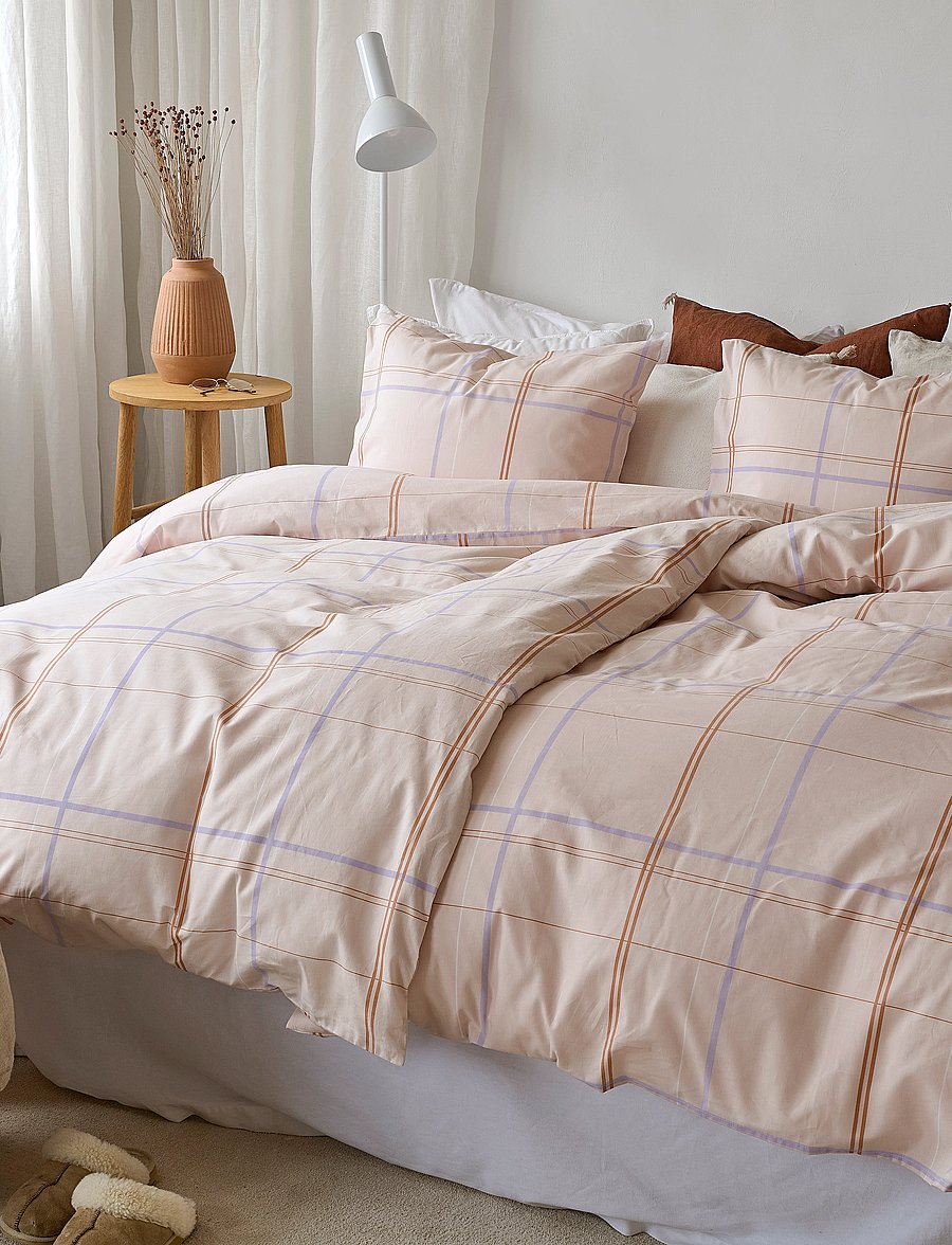 Borganäs of Sweden - Duvet cover set Tyra Check Green - bedsets - purple - 0
