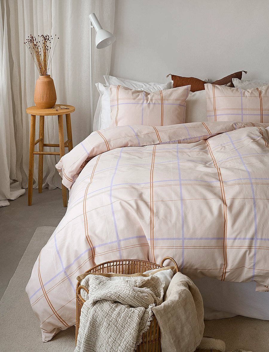 Borganäs of Sweden - Duvet cover set Tyra Check Green - bedsets - purple - 2