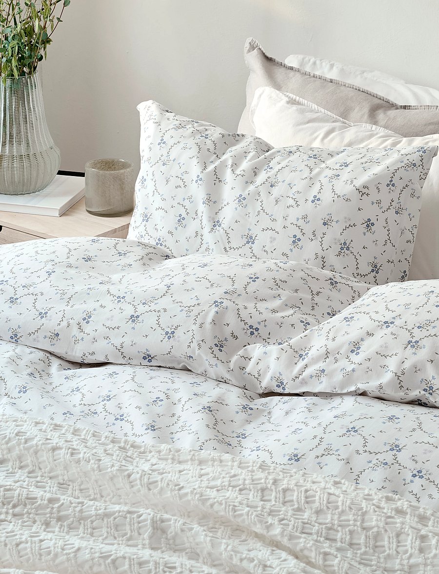Borganäs of Sweden - Duvet cover set Vilja Yellow - bed sets - blue - 2