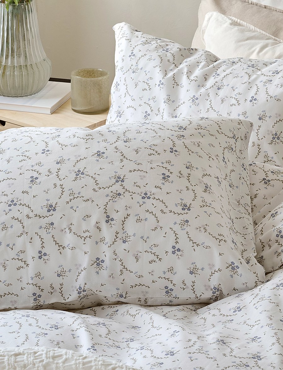Borganäs of Sweden - Duvet cover set Vilja Yellow - bed sets - blue - 3