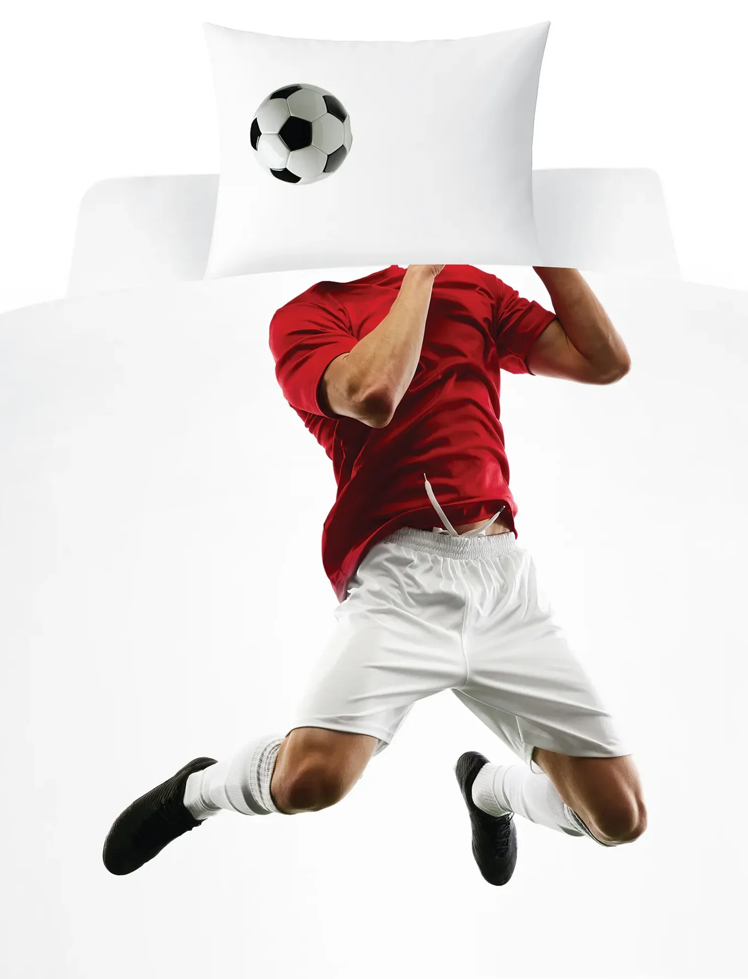 Borganäs of Sweden Duvet Cover Set Football Player Multi, 1ST 150X210 cm, Sleep Time, Weiß - Bed Sets, Kinder