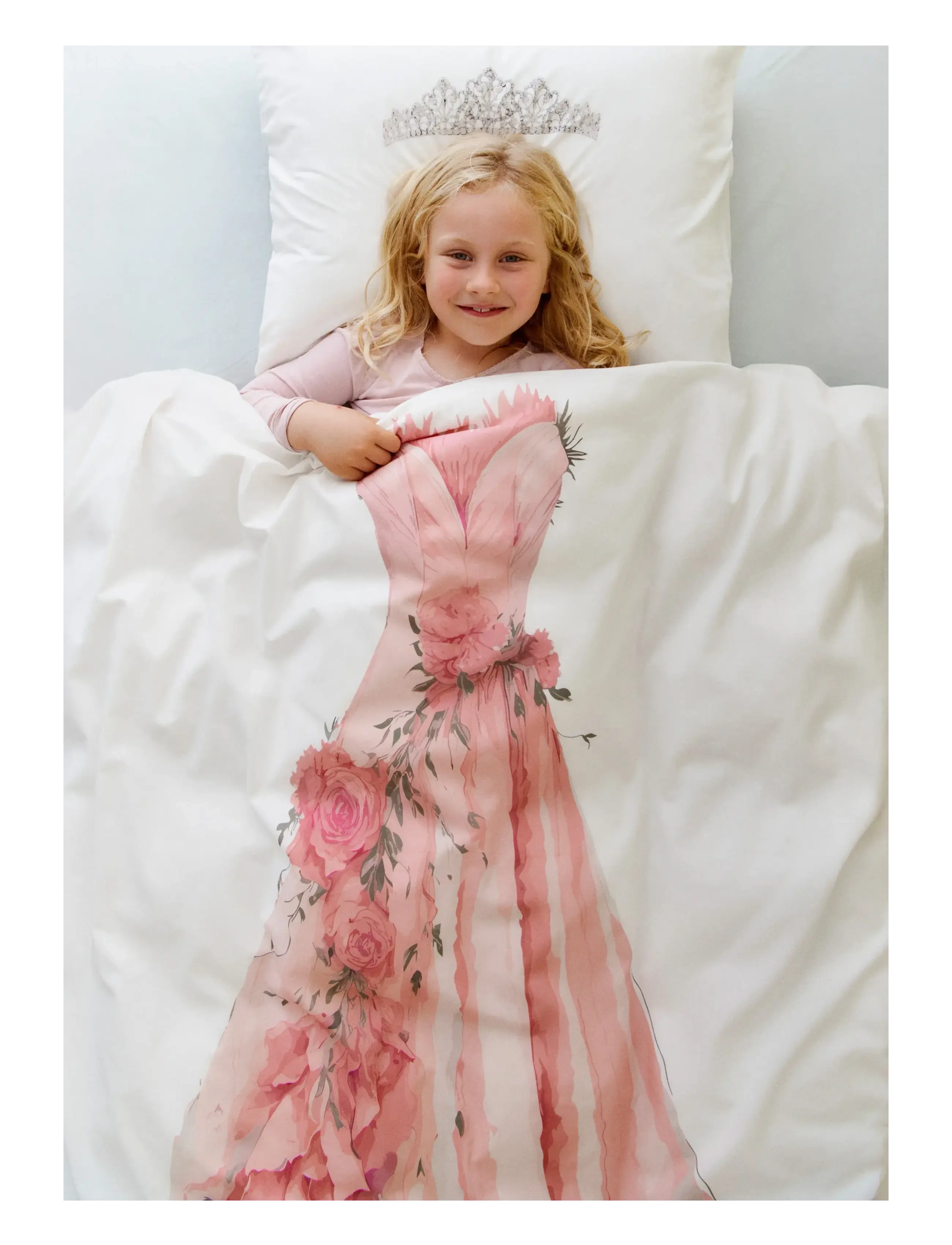 Borganäs of Sweden Duvet Cover Set Princess Multi, Bed Sæt, Hvid, Str: 1ST 150X210CM