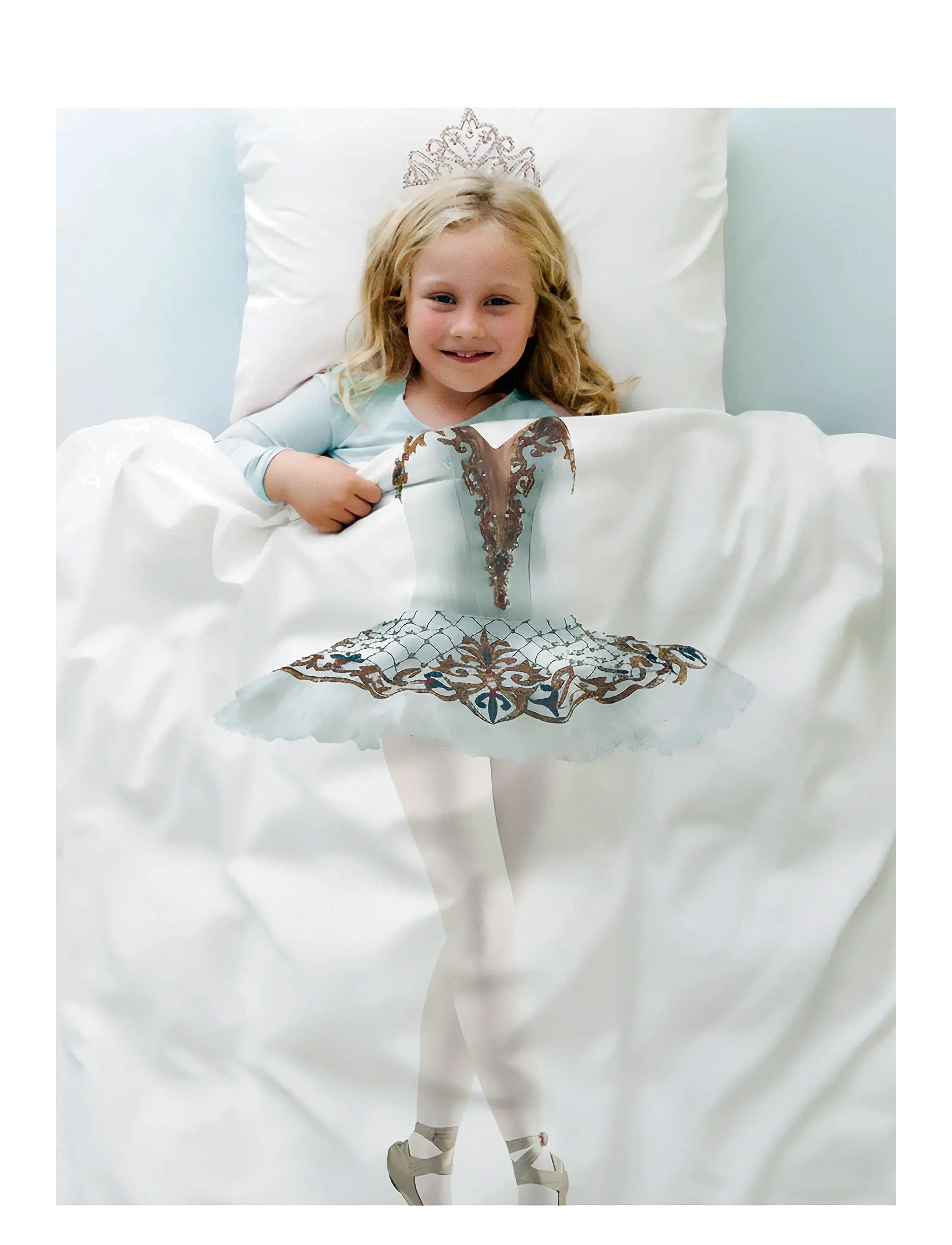 Borganäs of Sweden Duvet Cover Set Ballerina Multi, Bed Sæt, Hvid, Str: 1ST 150X210CM