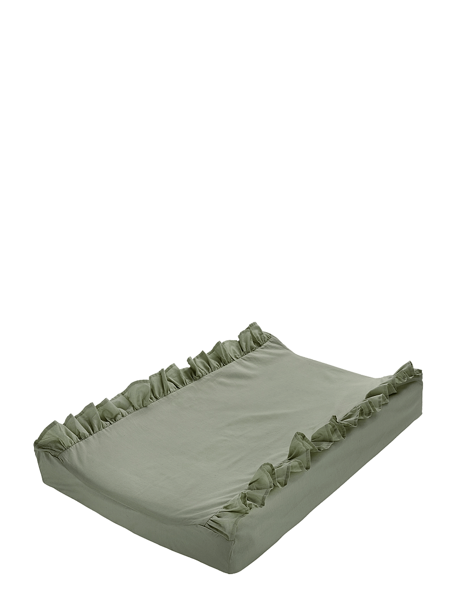 Borganäs of Sweden - Changing bed cover Ruffle 50x70 cm Sand - changing mats - green - 0