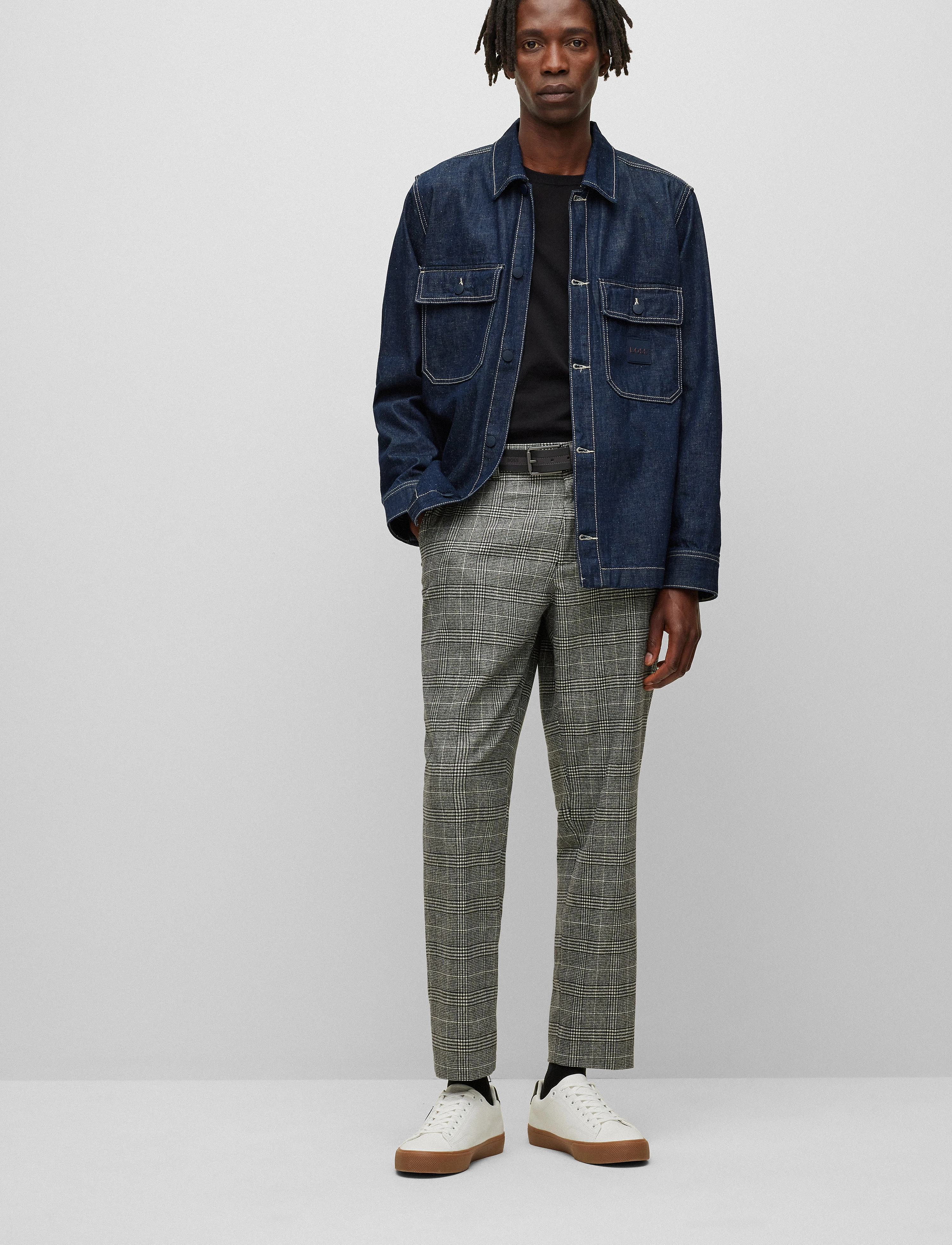 BOSS Leno-P, L, Knitwear, Schwarz - Round Necks, Männerswear