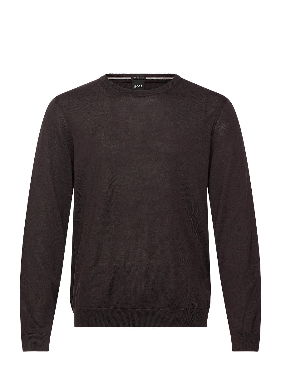 BOSS - Leno-P - rund hals - dark brown - 0