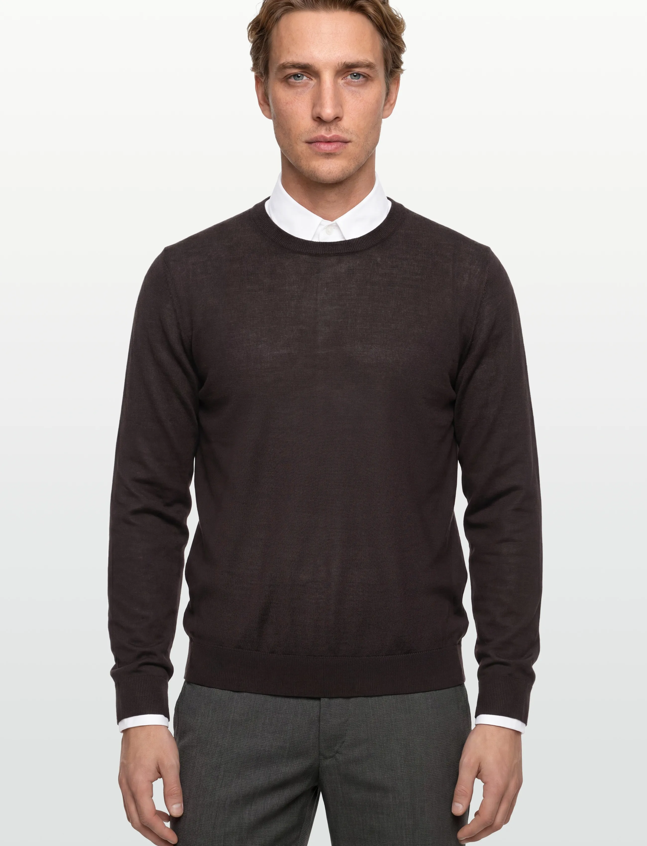 BOSS - Leno-P - basic gebreide truien - dark brown - 3