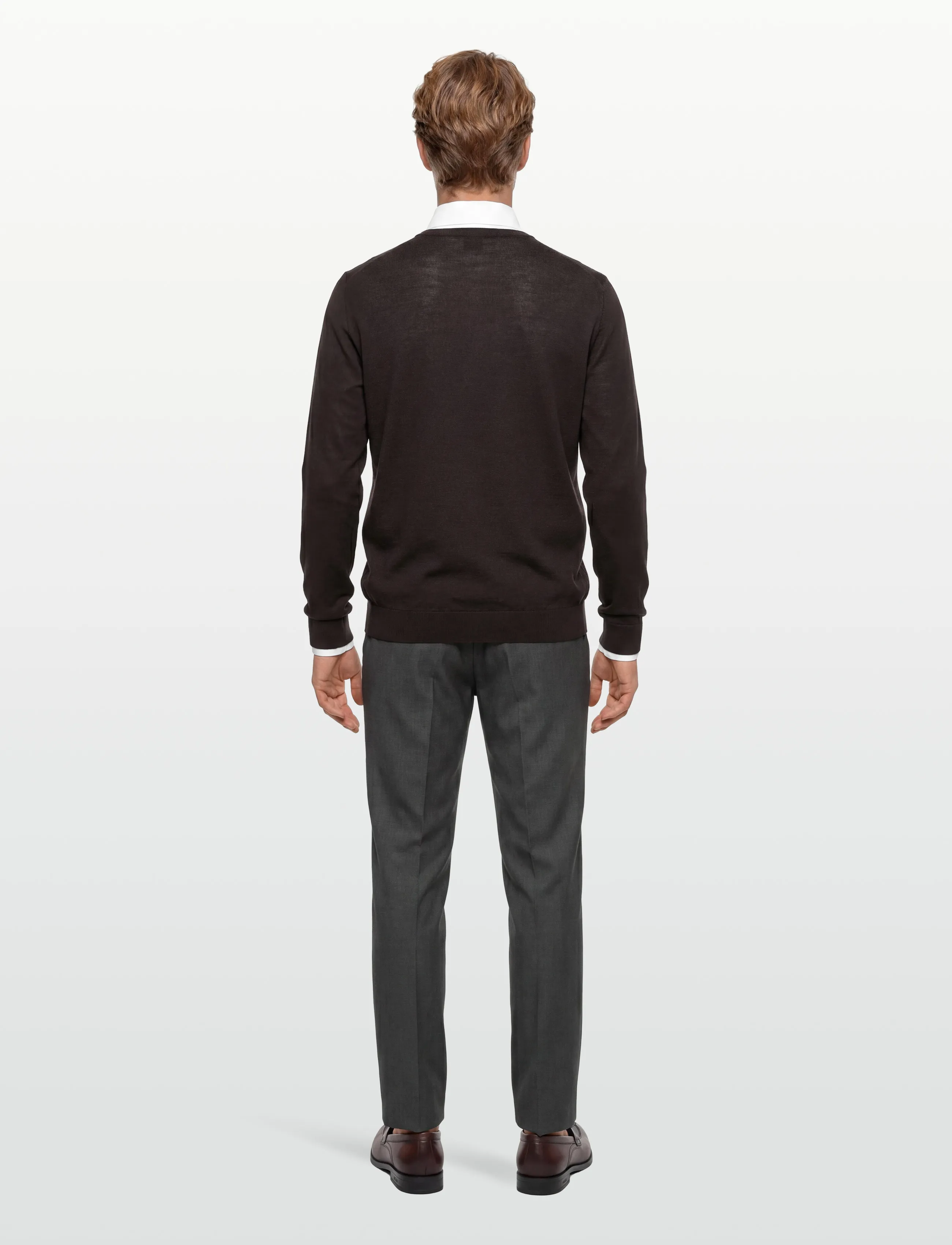 BOSS - Leno-P - basic gebreide truien - dark brown - 4