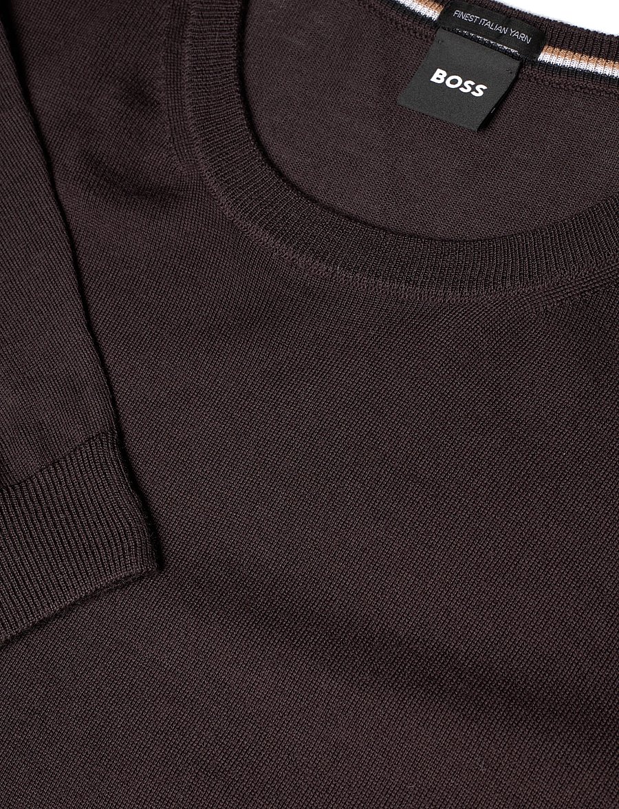 BOSS - Leno-P - rund hals - dark brown - 2