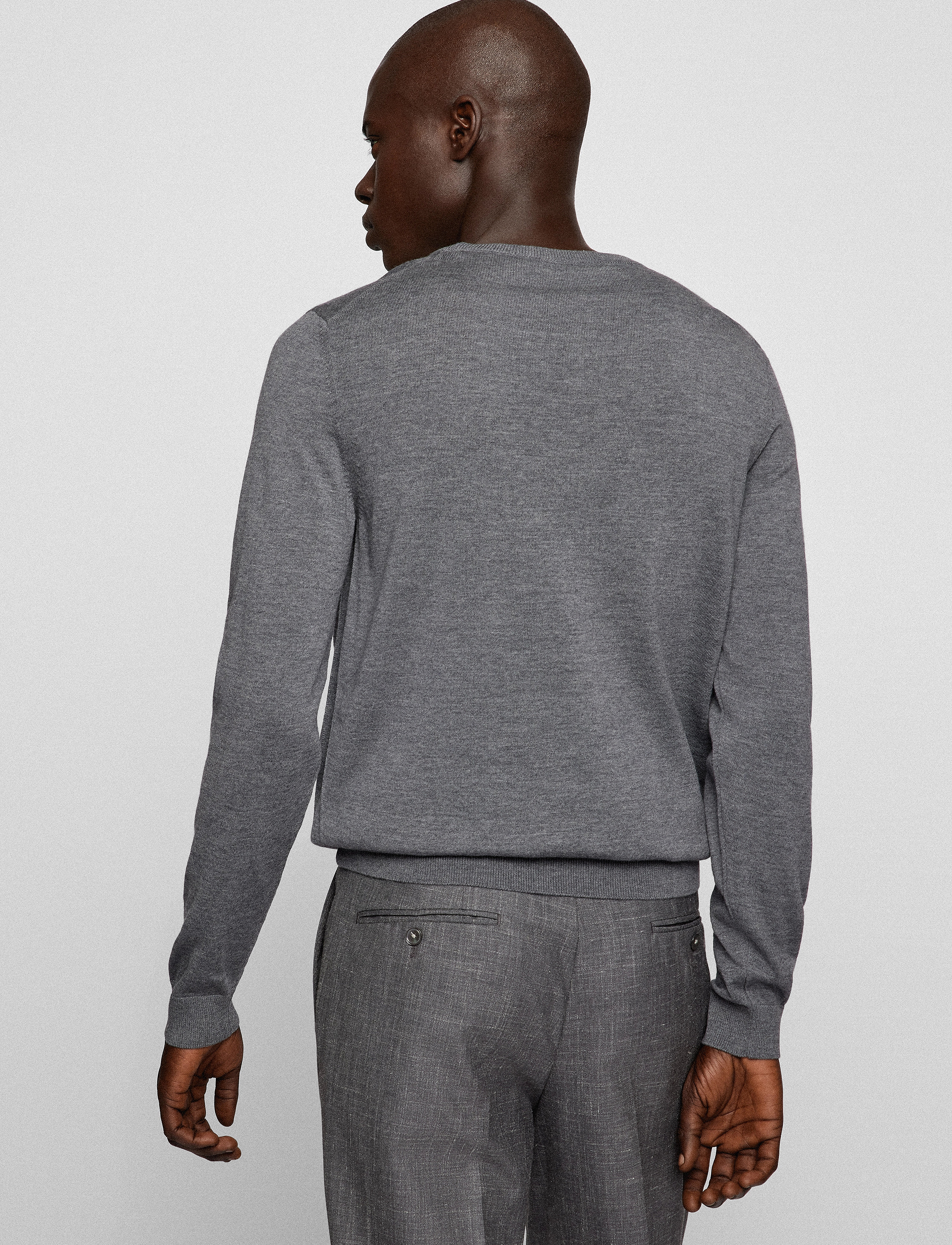 BOSS - Leno-P - kringlótt hálsmál  - medium grey - 3