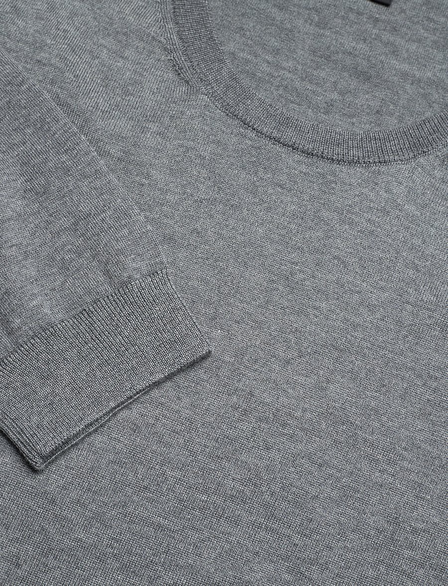 BOSS - Leno-P - kringlótt hálsmál - medium grey - 4