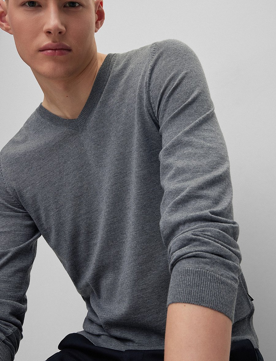 BOSS - Melba-P - v-hals - medium grey - 3