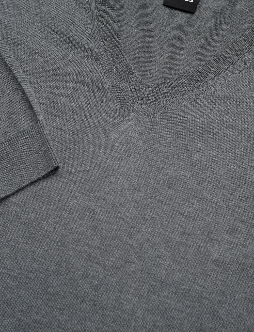 BOSS - Melba-P - prjónað v-hálsmál - medium grey - 5