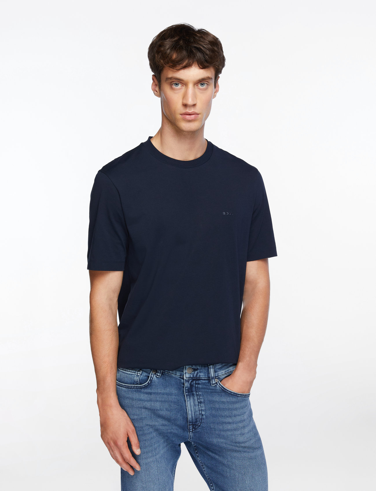 BOSS - Thompson 01 - kortärmade t-shirts - dark blue - 0