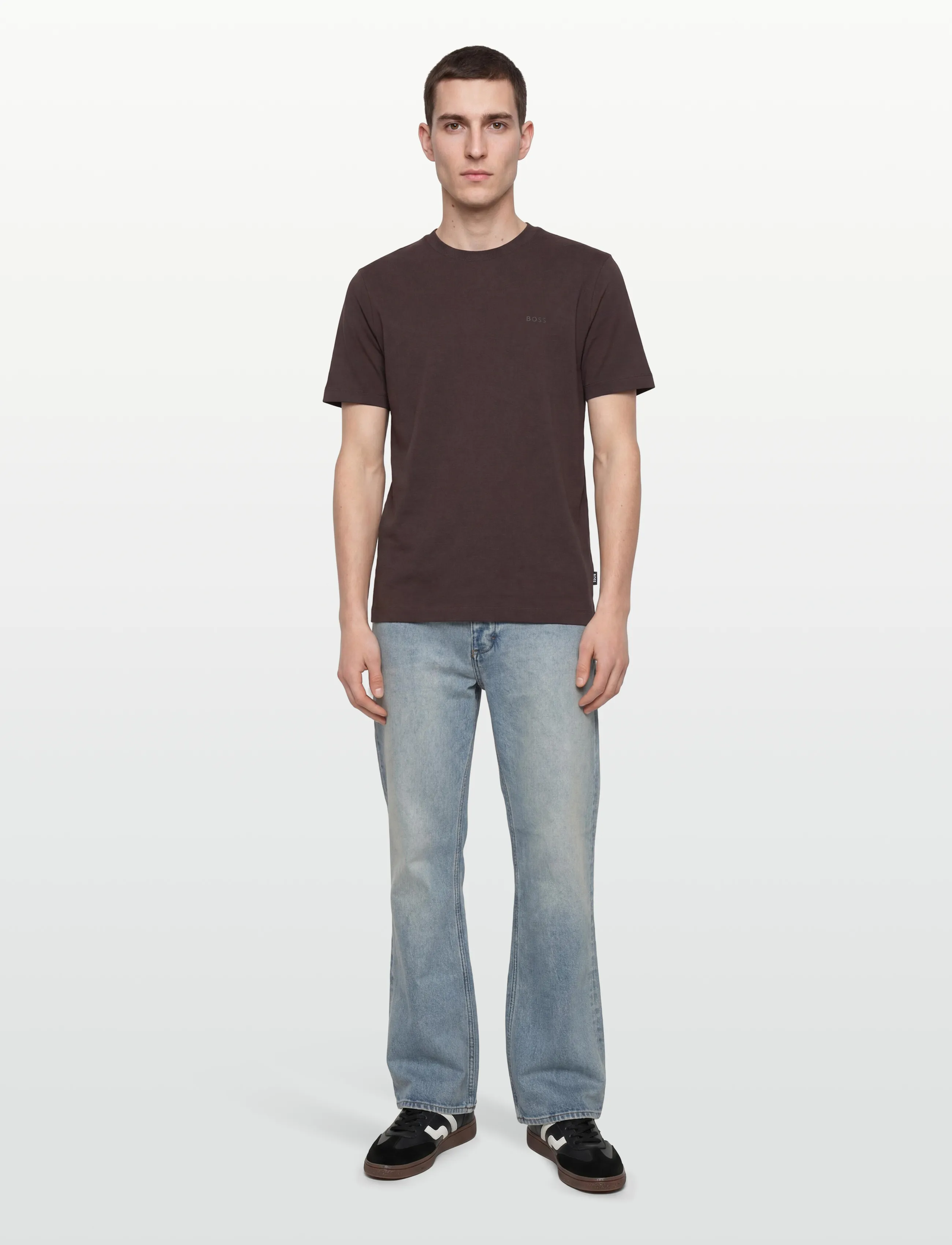 BOSS Thompson 01, Mænd, Basic T-Shirt, Brun, Str: M