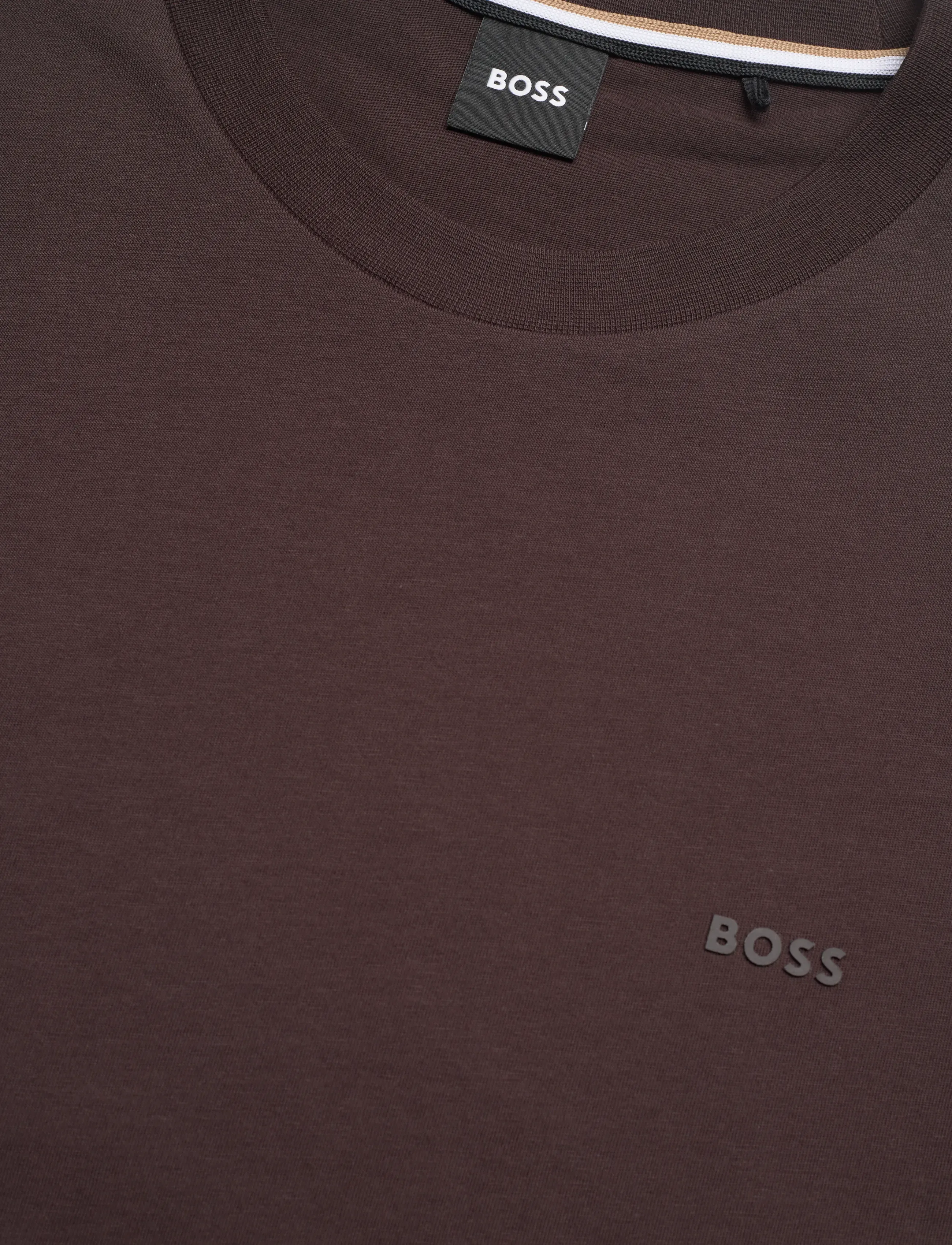 BOSS - Thompson 01 - short-sleeved t-shirts - dark brown - 5