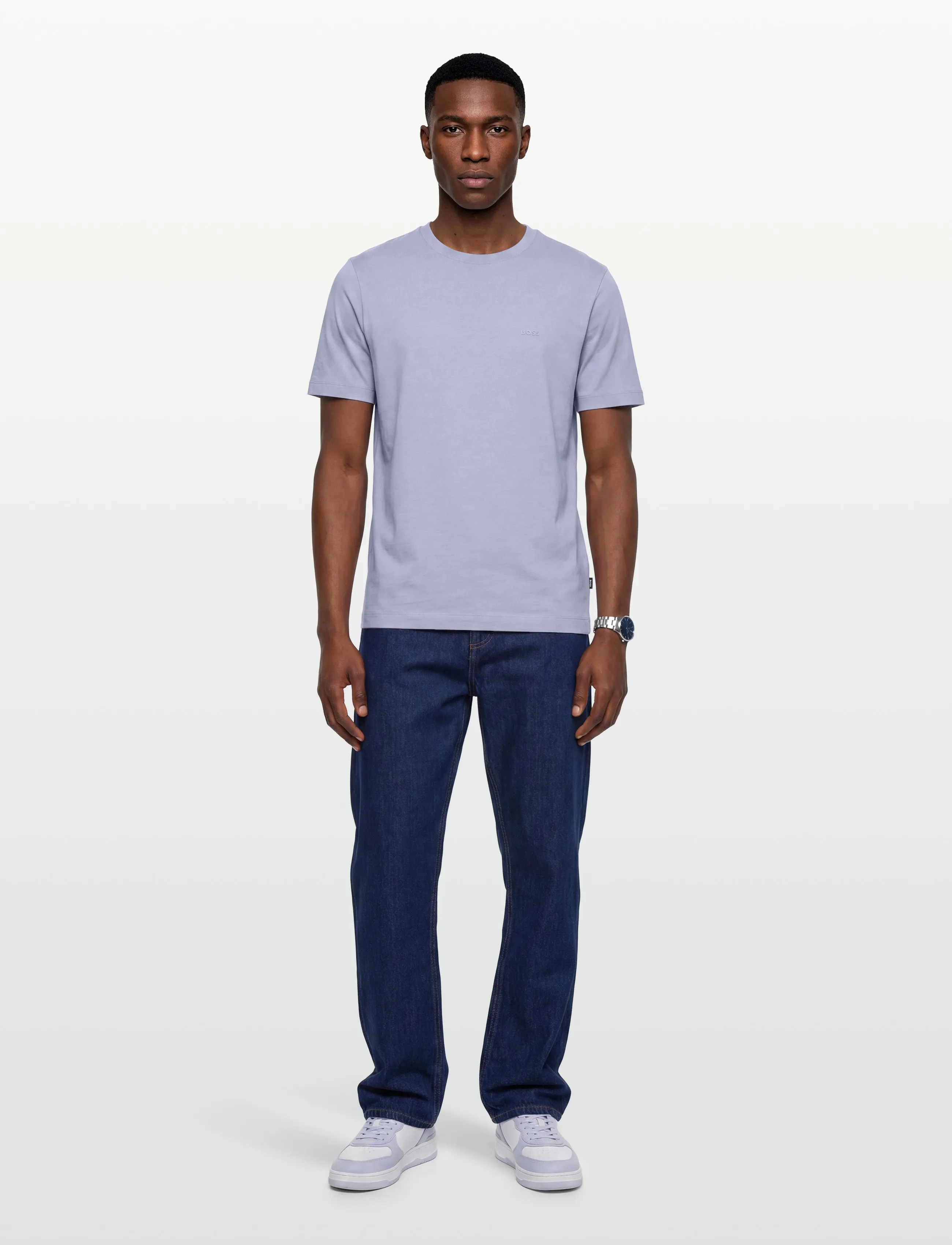 BOSS Thompson 01, Mænd, Basic T-Shirt, Lila, Str: S