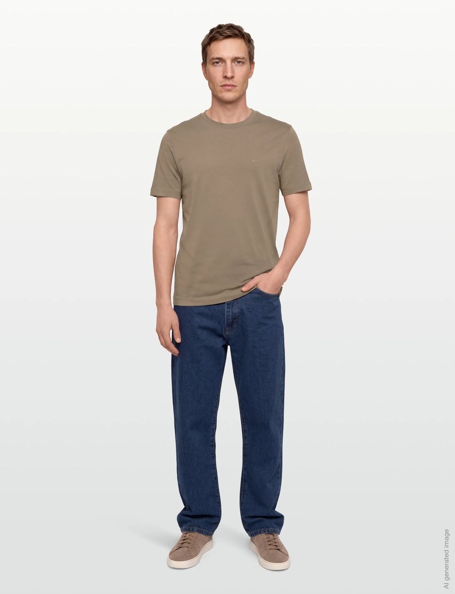 BOSS - Thompson 01 - kurzärmelige t-shirts - open brown - 0