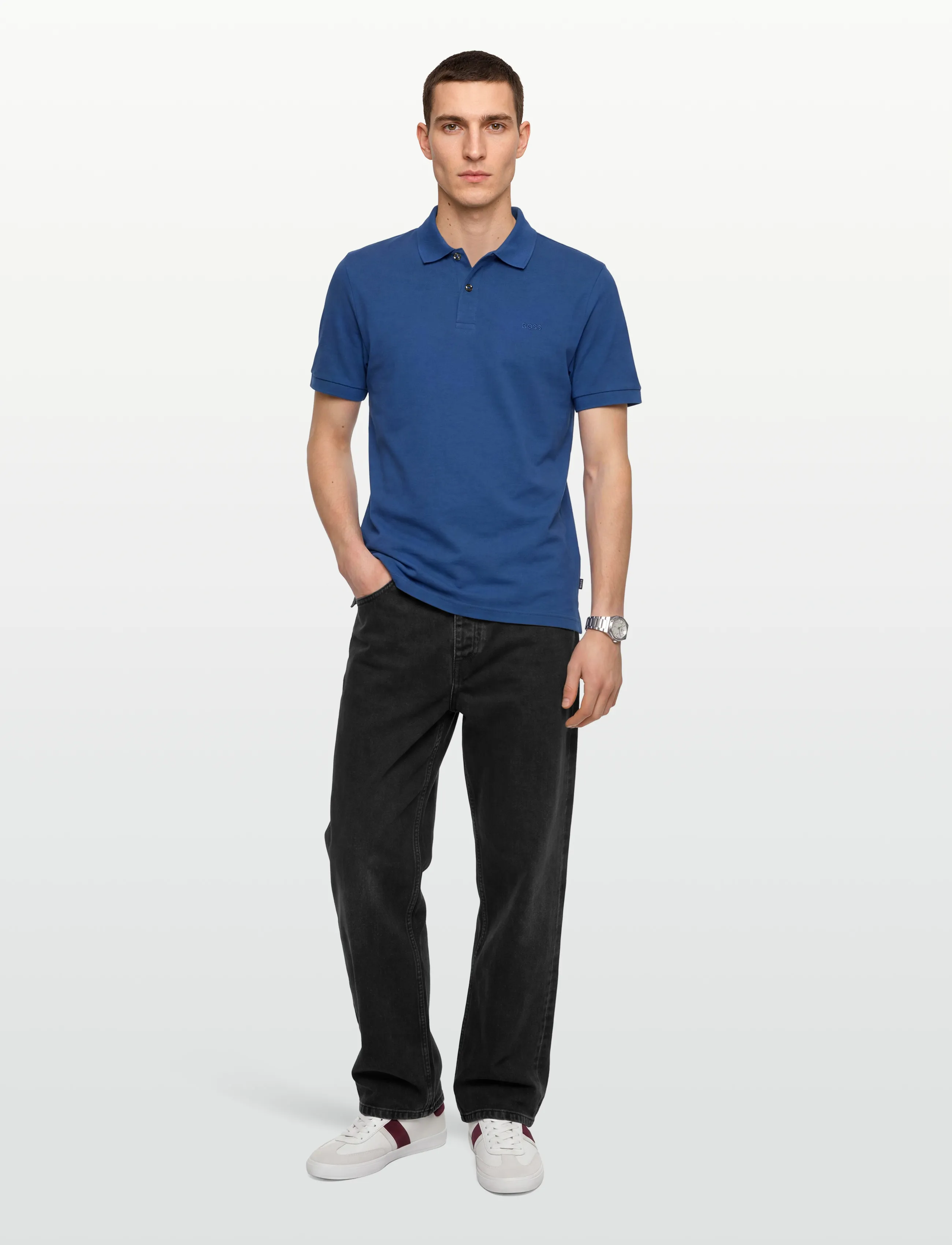 BOSS Pallas, S, Polos, Blau - Short-sleeved, Männerswear