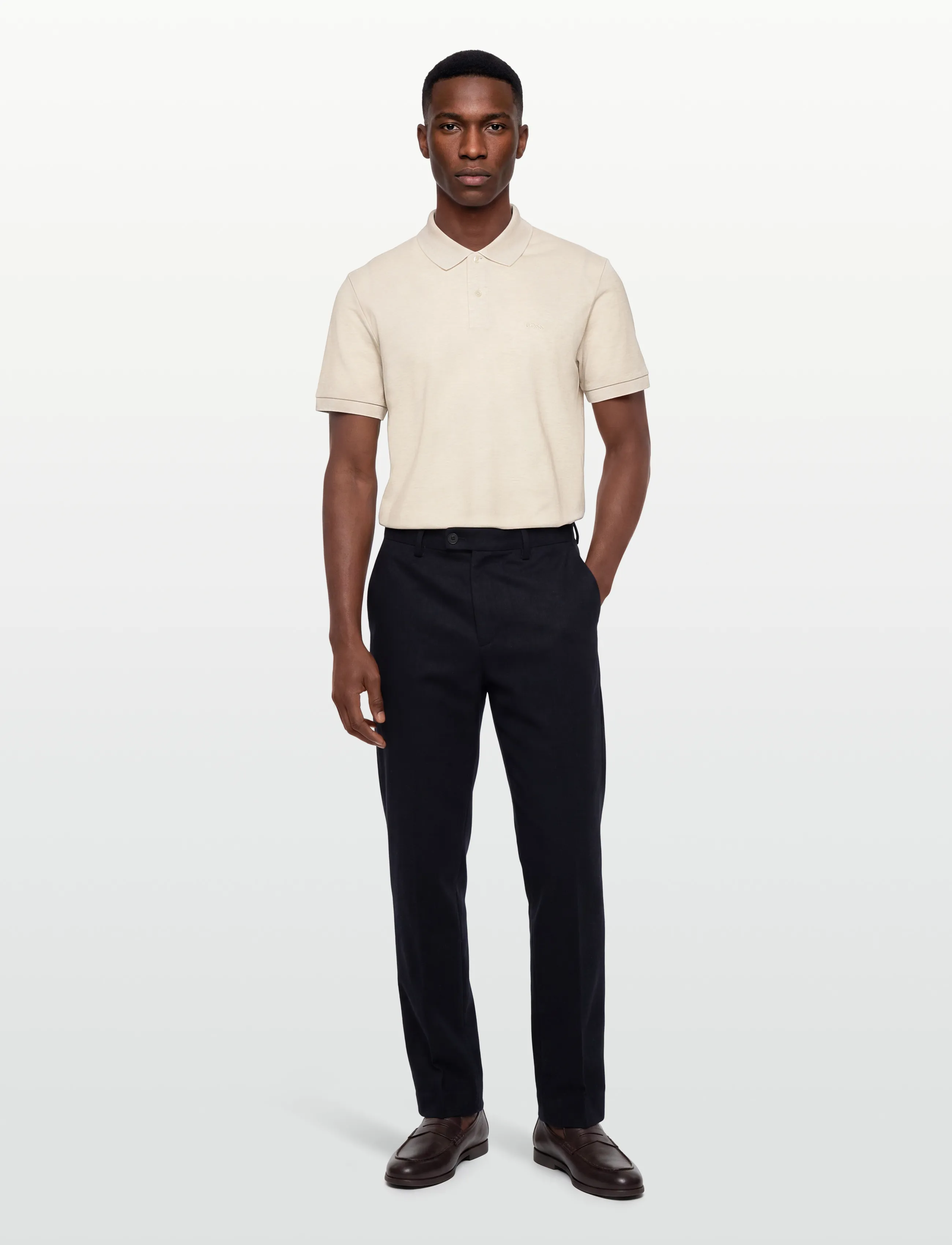 BOSS Pallas, 3XL, Polos, Creme - Short-sleeved, Männerswear