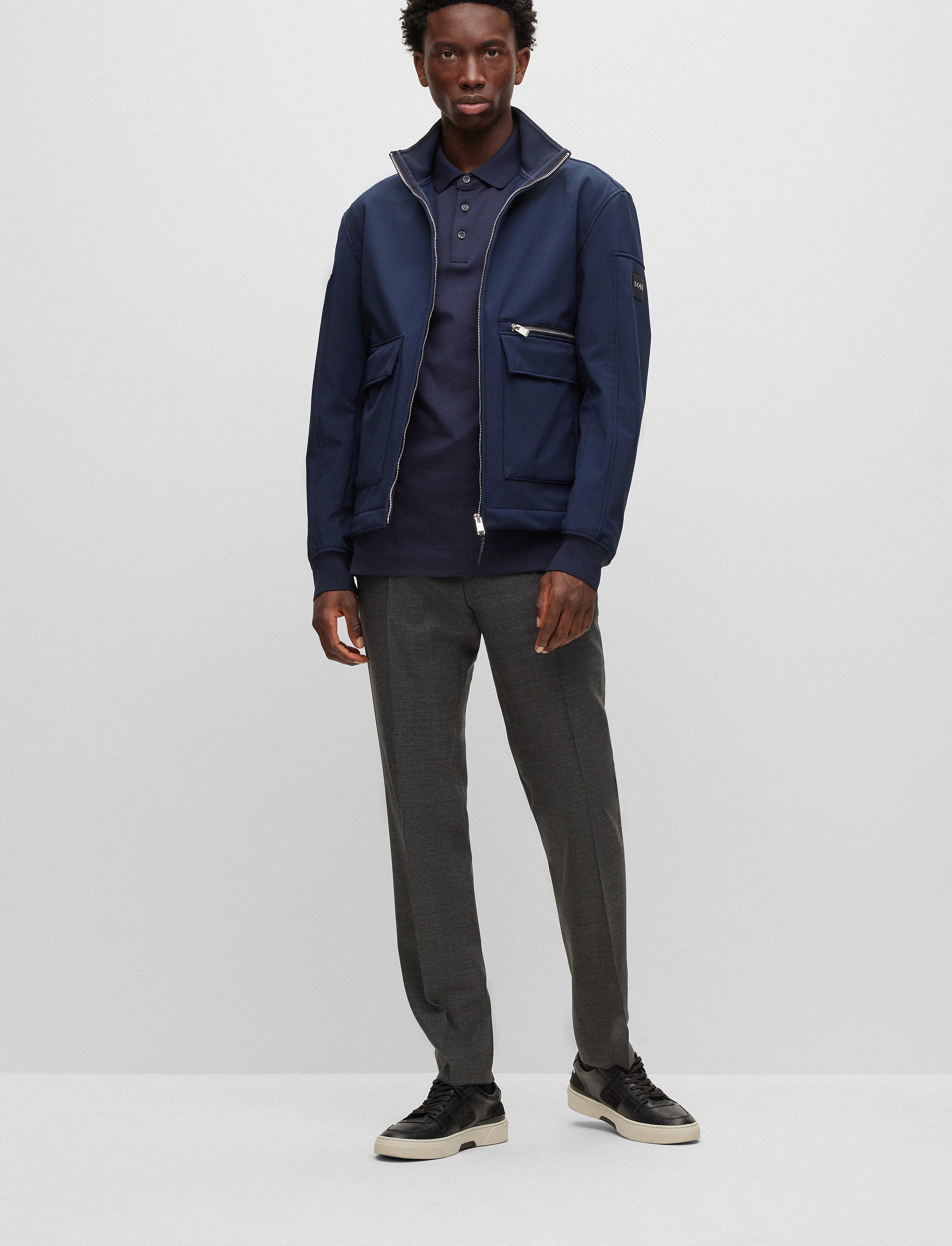 BOSS Pado 30, 3XL, Polos, Marineblau - Long-sleeved, Männerswear