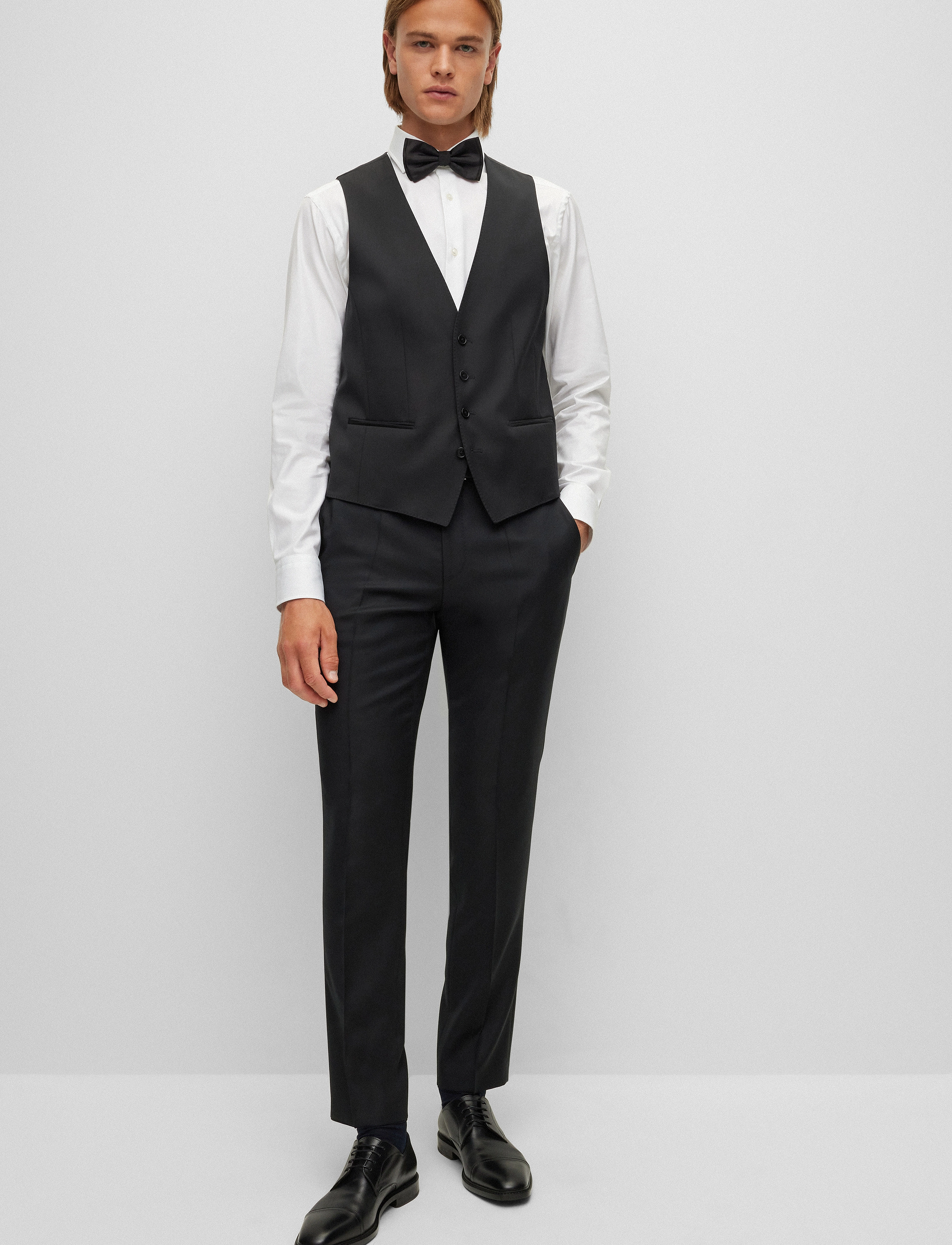 BOSS H-Huge-Vest-B1, 52, Black, Suits & Blazere > Waistcoats, Herre