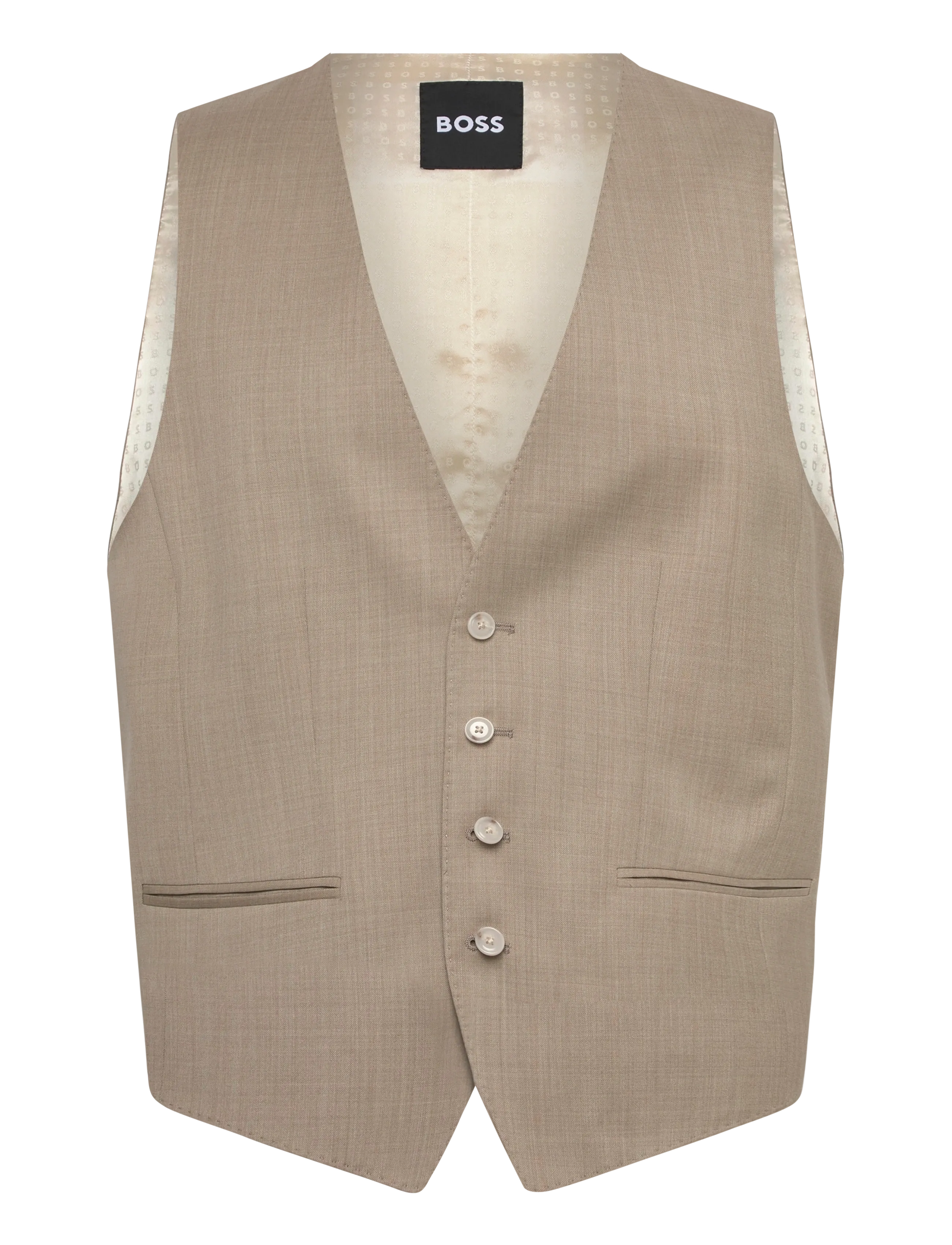 BOSS H-Huge-Vest-B1, 46, Beige, Suits & Blazere > Waistcoats, Herre