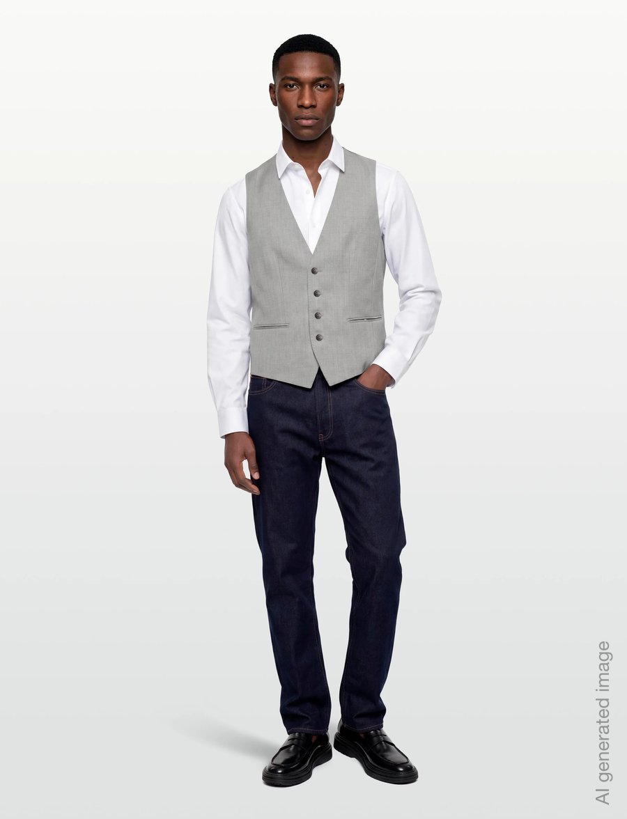 BOSS - H-Huge-Vest-B1 - habitveste - silver - 0
