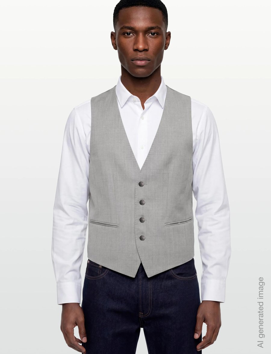 BOSS - H-Huge-Vest-B1 - habitveste - silver - 3