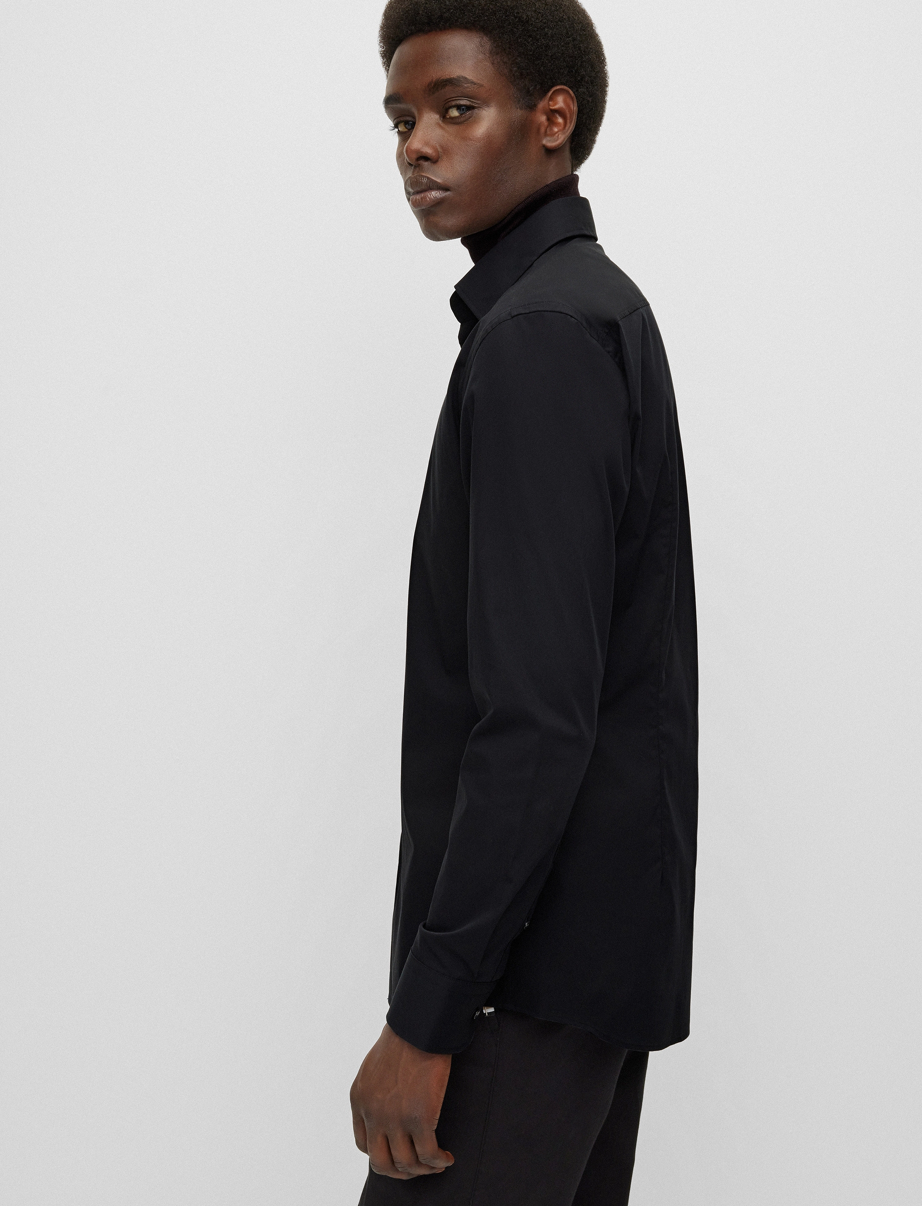 BOSS - H-HANK-kent-C1-214 - formal shirts - black - 5
