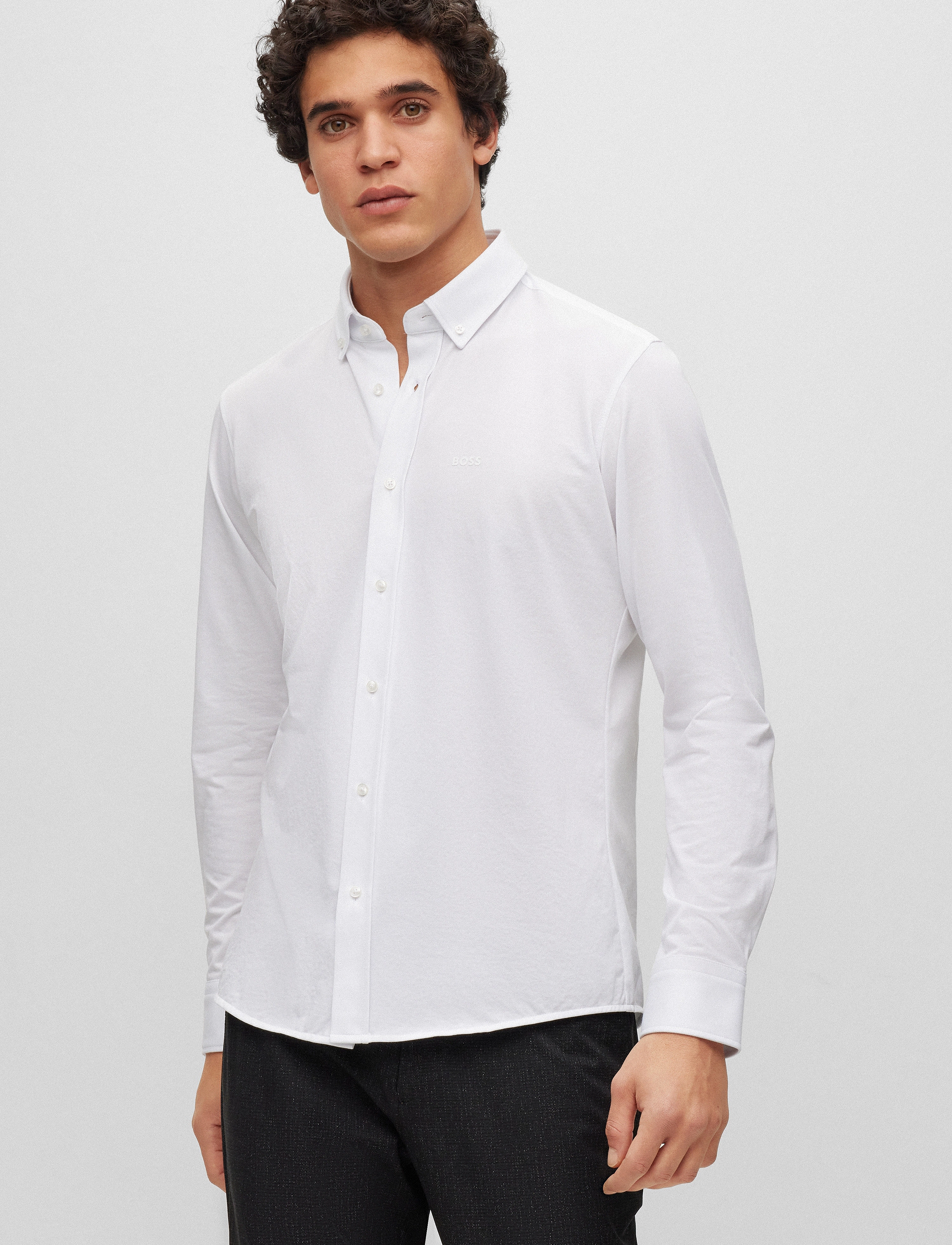 BOSS P-Joe-Bd-C1-222, 44, Shirts, Weiß - Casual, Männerswear