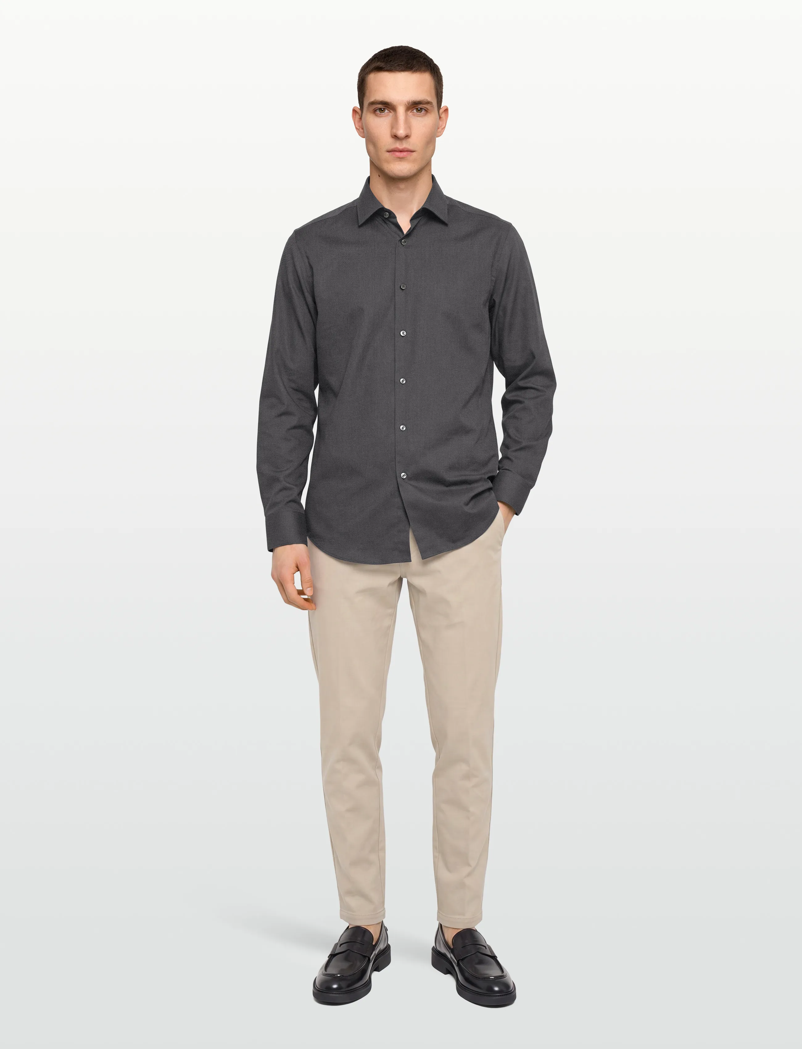 BOSS - H-HANK-kent-C1-214 - business skjortor - dark grey - 0