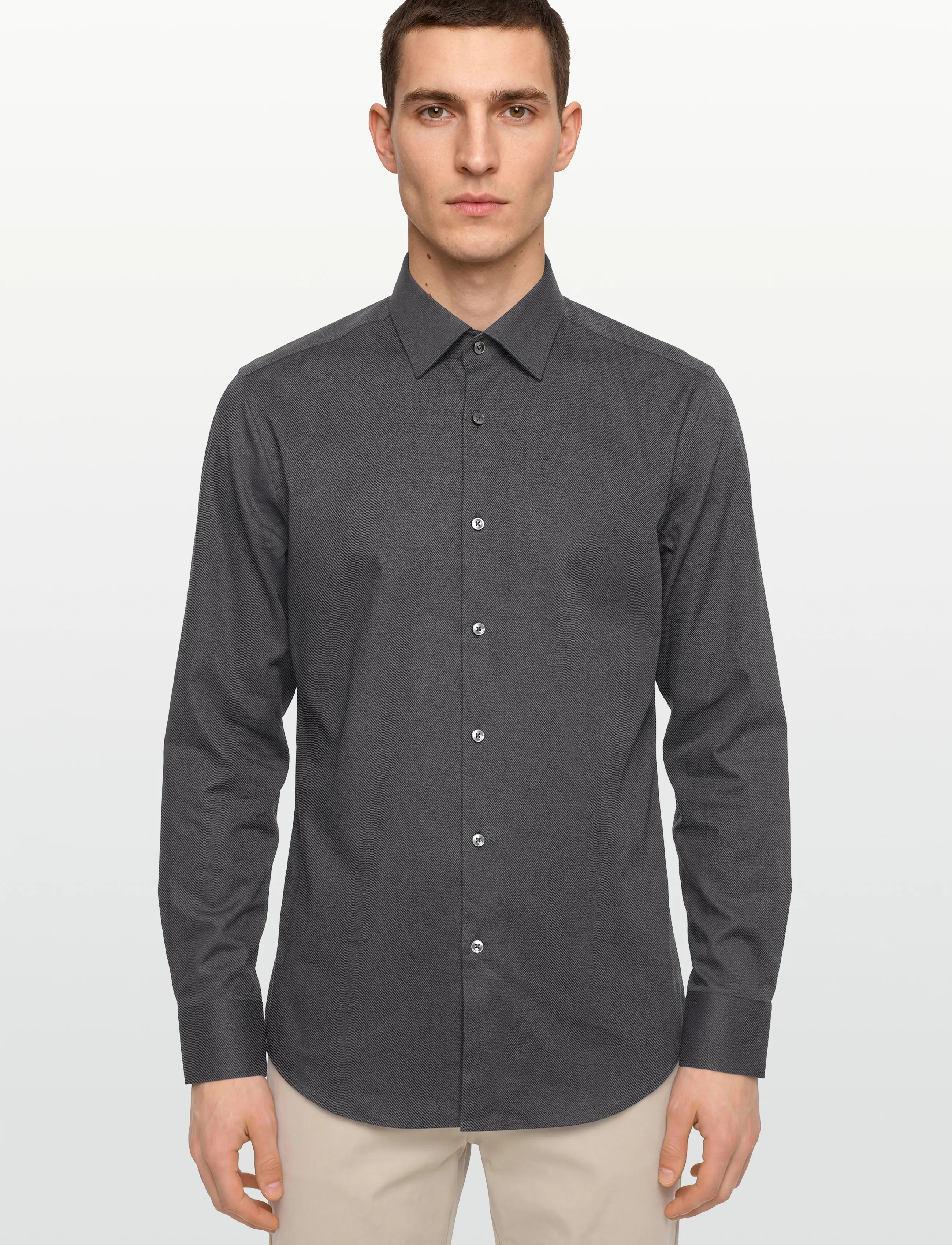 BOSS - H-HANK-kent-C1-214 - business skjortor - dark grey - 3